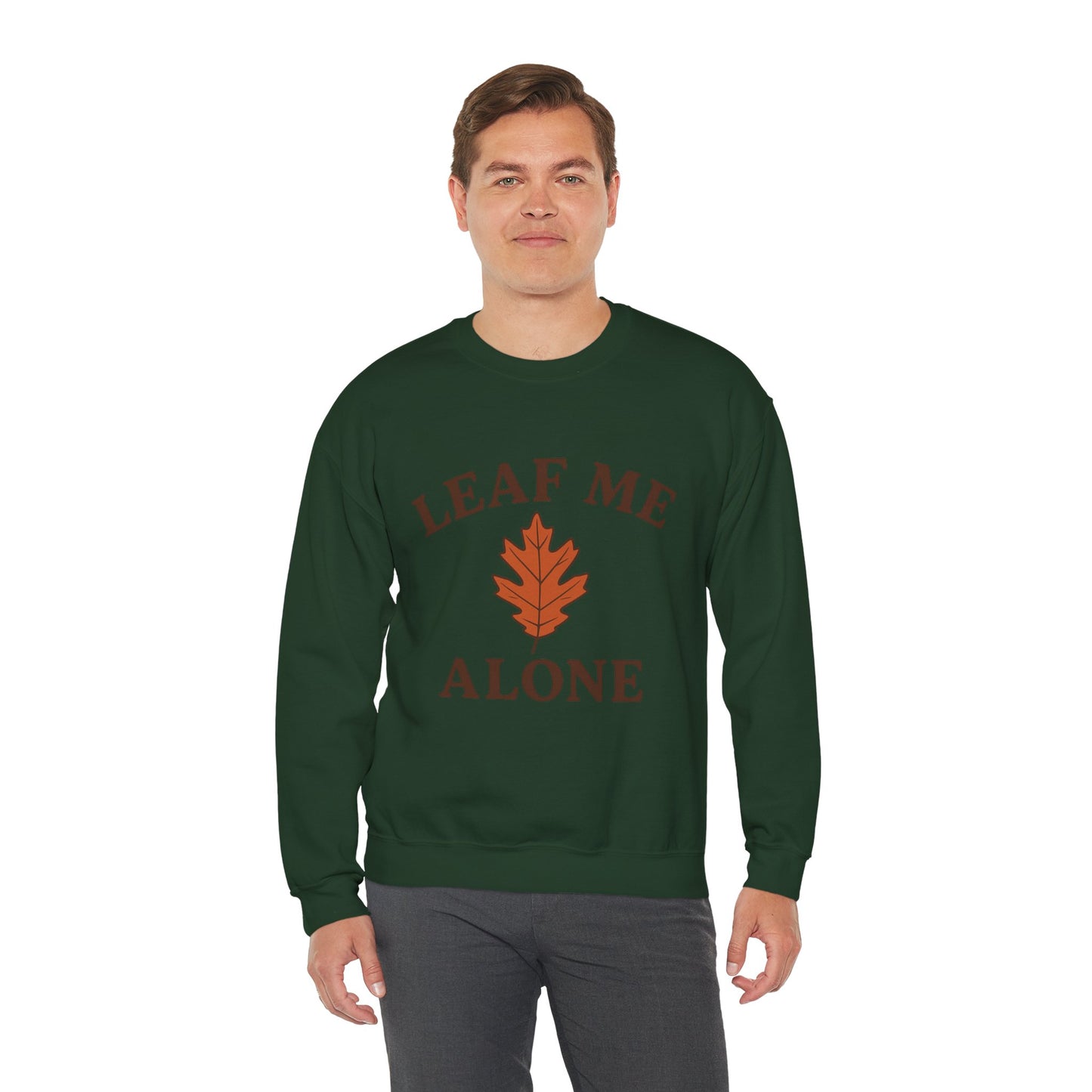 Autumn Vibes Crewneck Sweatshirt | Leaf Me Alone, Cozy Fall Fashion | Gift for Nature Lovers | Fall Puns