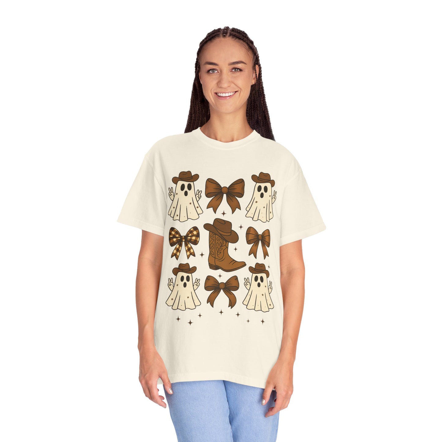 Halloween Coquette Cowboy Ghost T-shirt, Funny Ghost Cowboy Tee, Western Halloween Shirt,Spooky Fall Shirt,Country Girl Gift