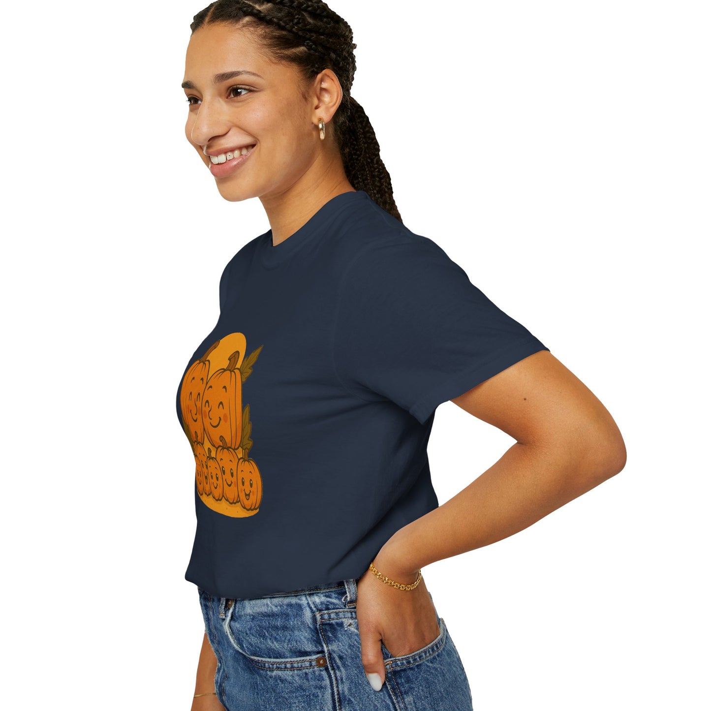 Cute Pumpkin Family T-Shirt with Five Baby Pumpkins – Fall Harvest Graphic Tee, Autumn Thanksgiving Shirt