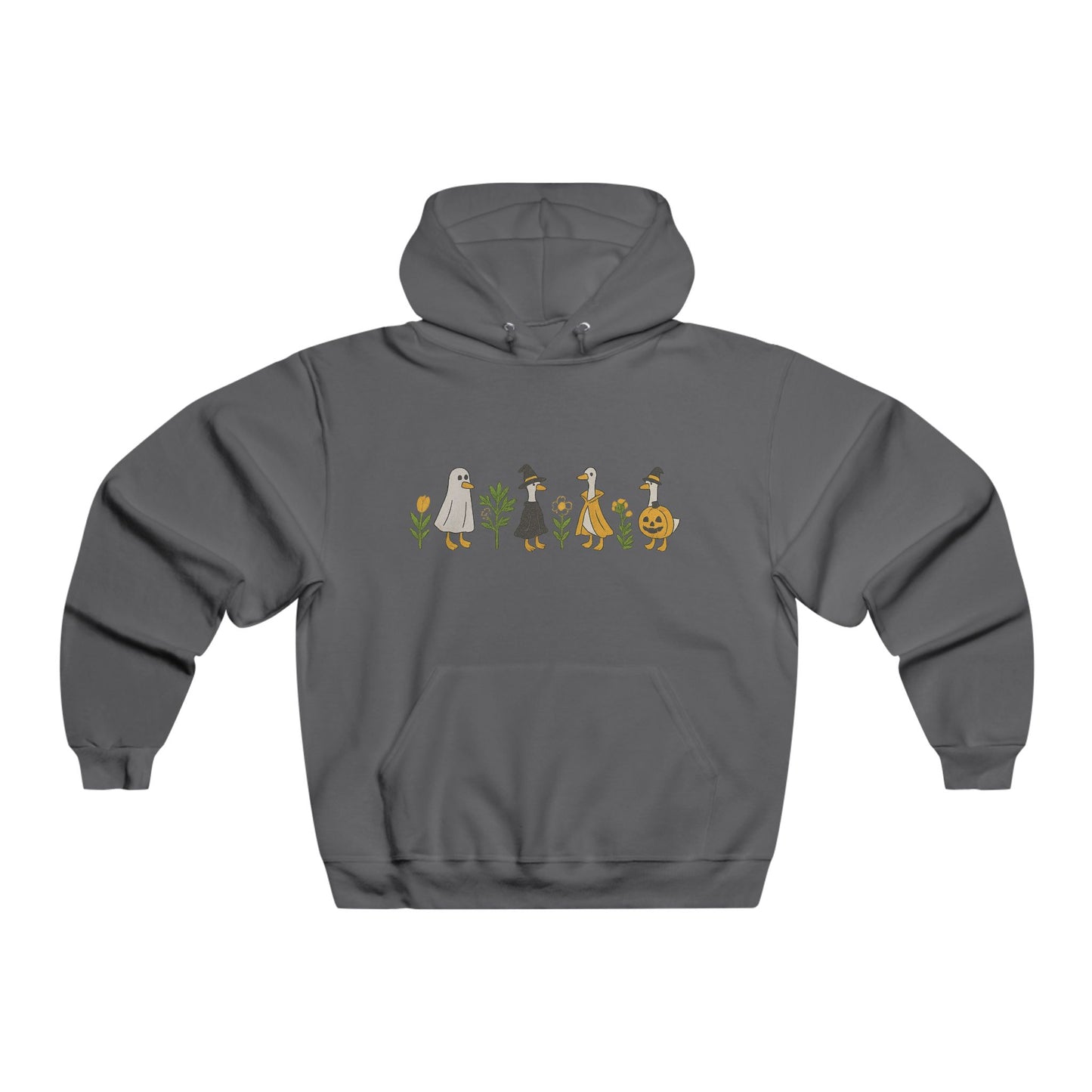 Embroidered Halloween Goose Sweatshirt Cute Fall Gildan Crewneck Pumpkin Witch Ghost Goose Shirt Fall Animal Embroidery