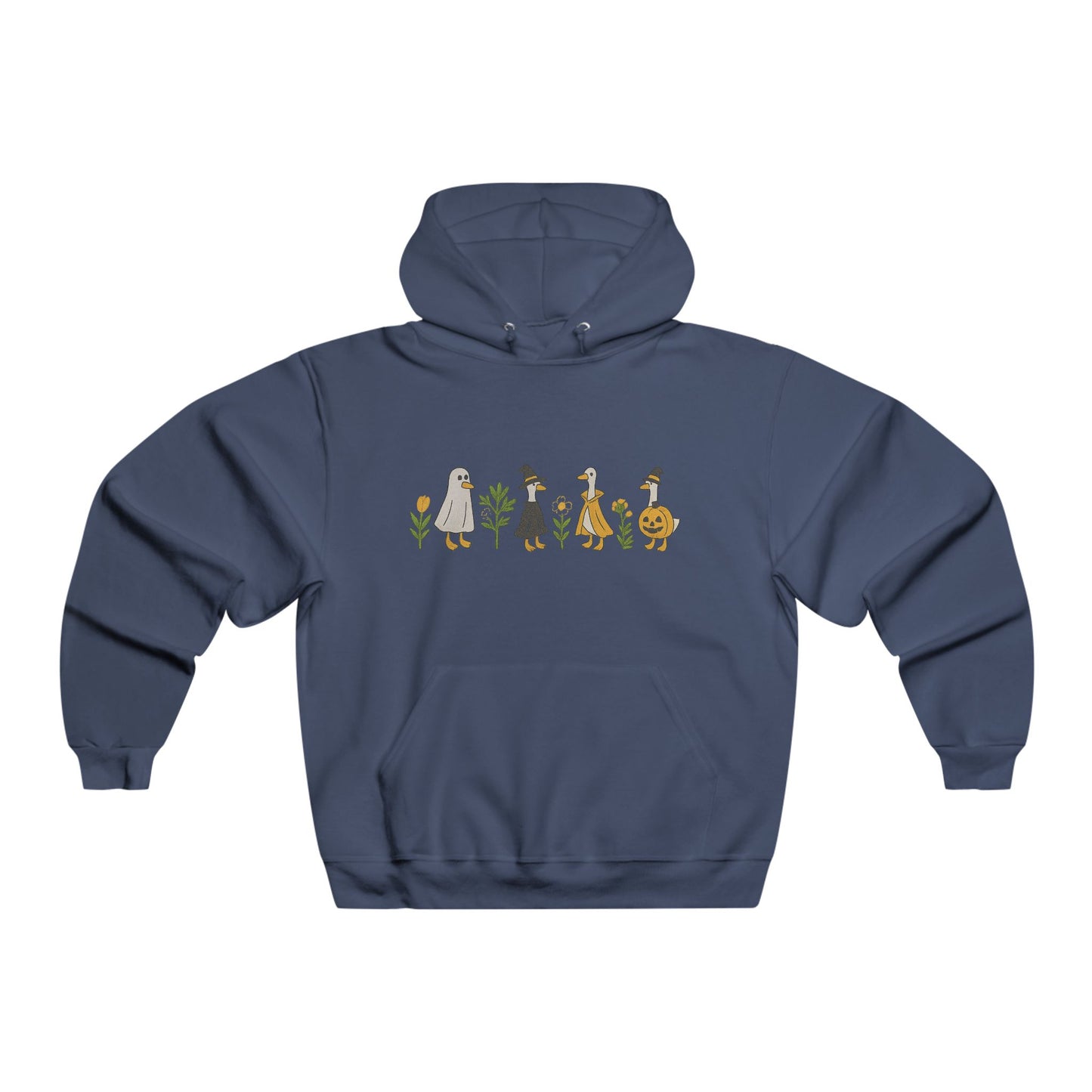 Embroidered Halloween Goose Sweatshirt Cute Fall Gildan Crewneck Pumpkin Witch Ghost Goose Shirt Fall Animal Embroidery