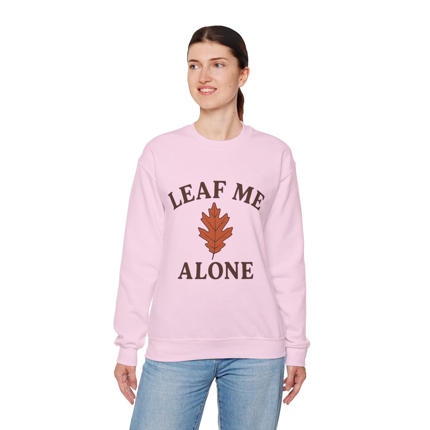 Autumn Vibes Crewneck Sweatshirt | Leaf Me Alone, Cozy Fall Fashion | Gift for Nature Lovers | Fall Puns