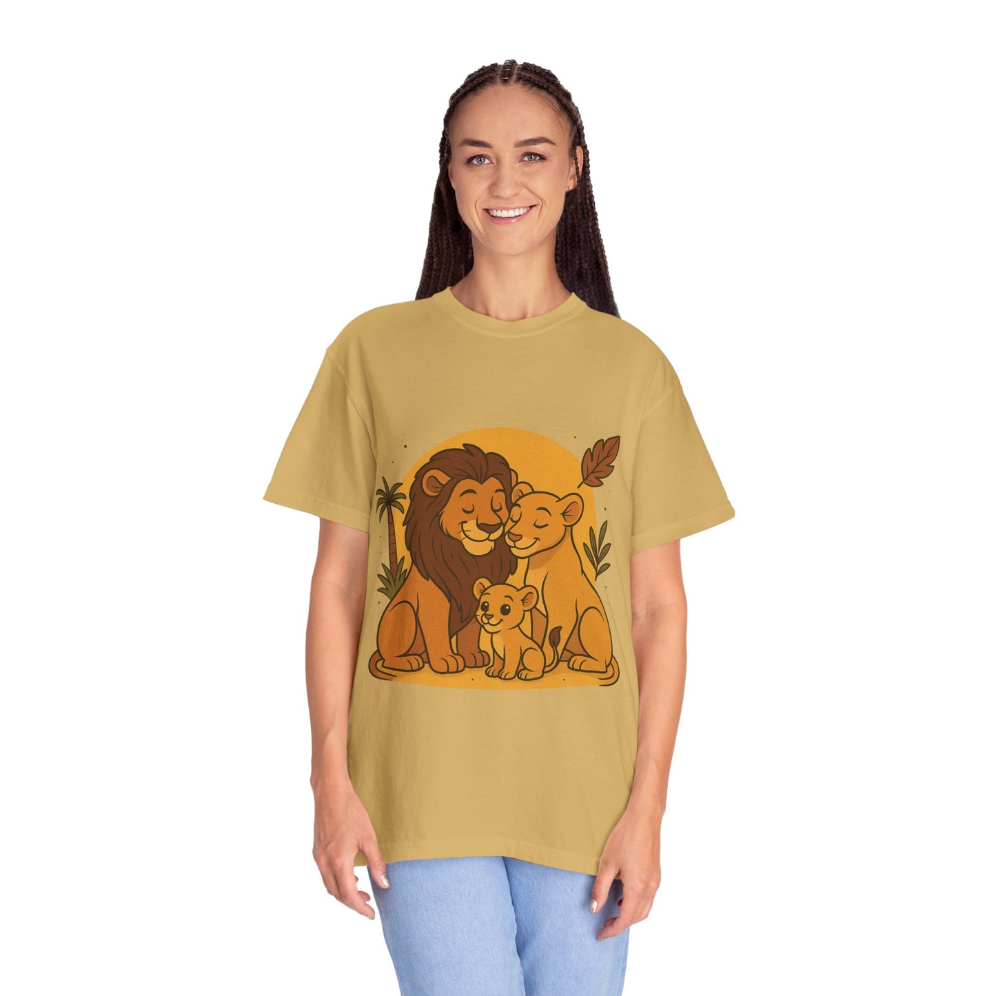 Lion Family T-Shirt – Mom, Dad & 1 Cub | Lion Pride Family Design | Mufasa| Cute Safari Jungle Tee