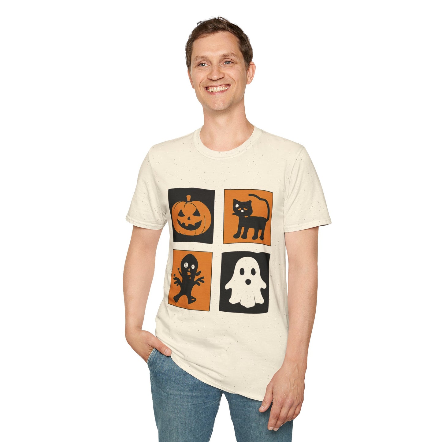 Halloween T-Shirt – Pumpkin, Black Cat, Ghost & Zombie Design | Spooky Graphic Tee for Men, Women & Kids