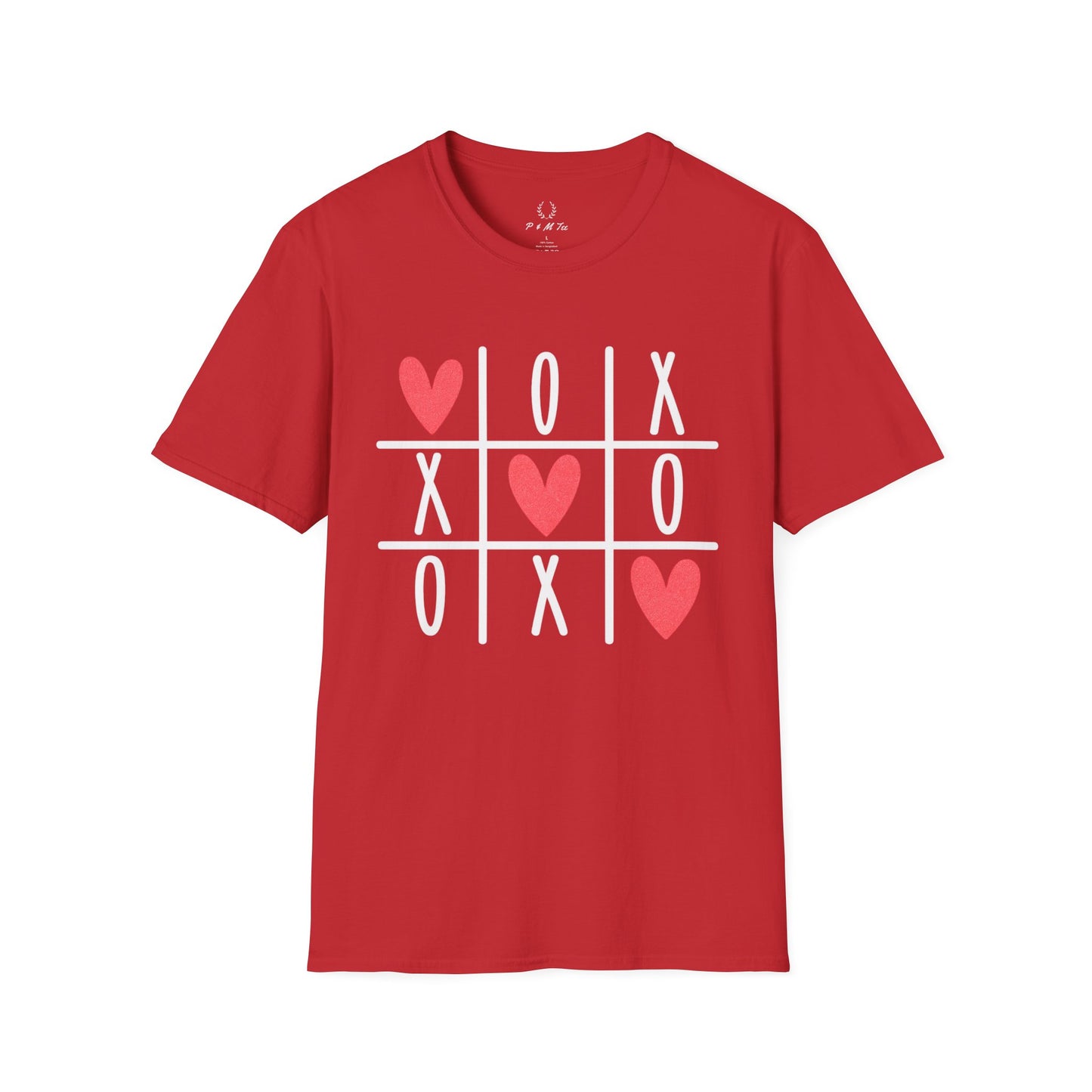 Tic Tac Toe Hearts T-Shirt — Cute Valentine XOXO Game Tee