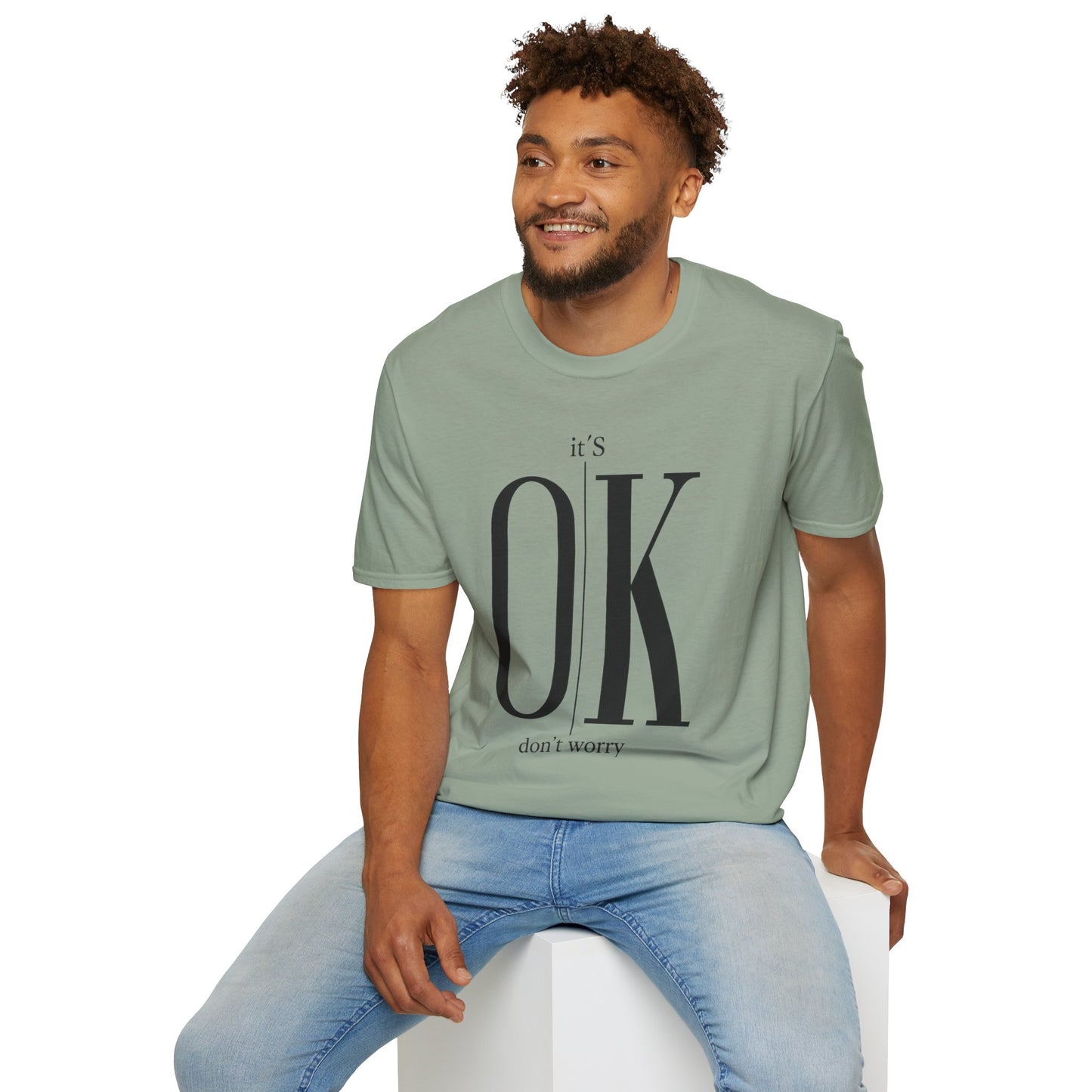 Minimalist “It’s OK Don’t Worry” T-Shirt – Motivational Graphic Tee, Positive Mental Health Shirt, Anxiety Awareness Unisex Top