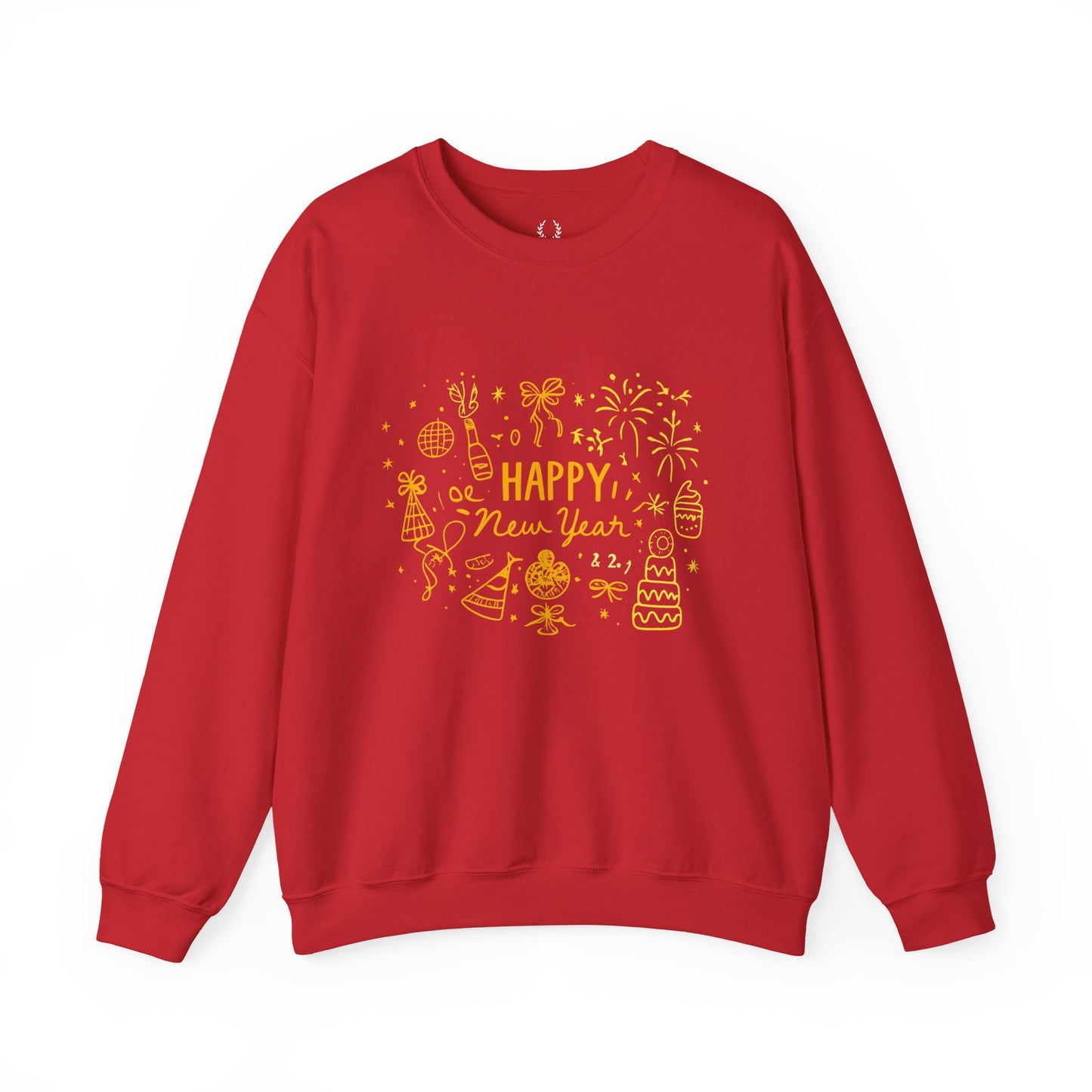 Happy New Year Sweatshirt | Minimal Doodle Celebration Design