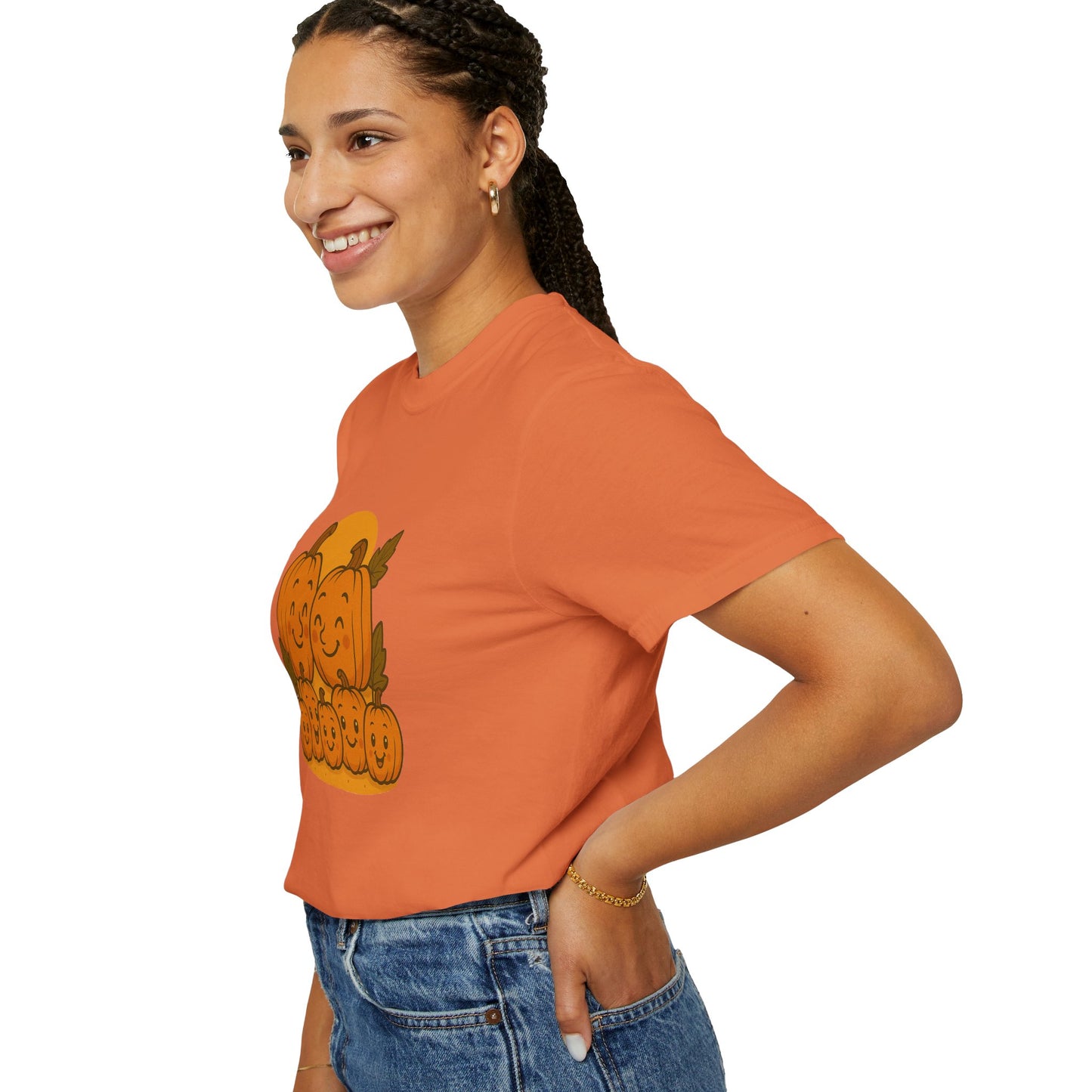 Cute Pumpkin Family T-Shirt with Five Baby Pumpkins – Fall Harvest Graphic Tee, Autumn Thanksgiving Shirt