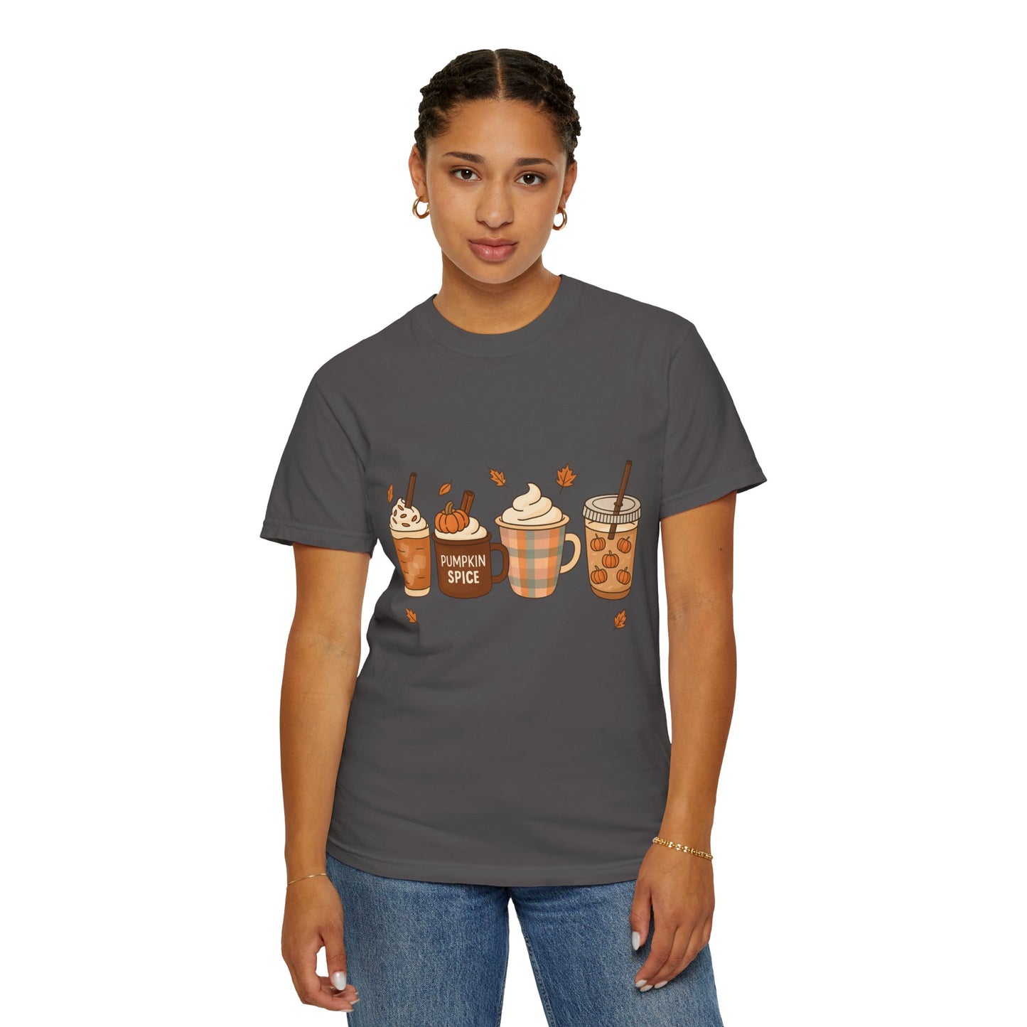Pumpkin Spice T-shirt, Cozy Fall Tee, Autumn Apparel, Gift for Coffee Lovers, Unisex Halloween Shirt, Seasonal Wear