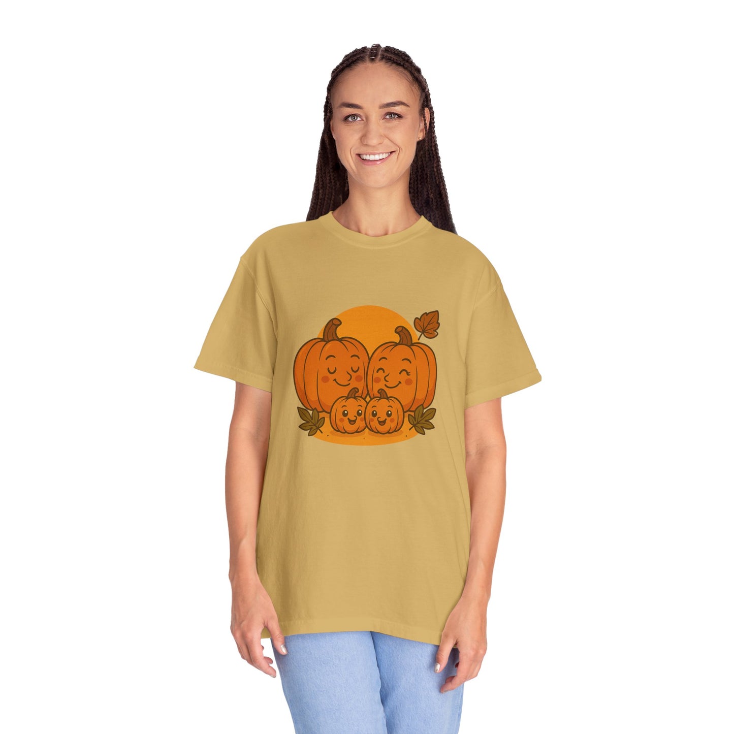 Cute Pumpkin Family T-Shirt with Two Baby Pumpkin – Fall Harvest Graphic Tee, Autumn Thanksgiving Shirt