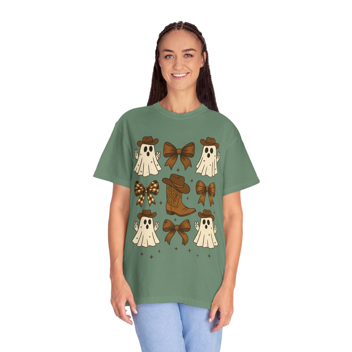 Halloween Coquette Cowboy Ghost T-shirt, Funny Ghost Cowboy Tee, Western Halloween Shirt,Spooky Fall Shirt,Country Girl Gift