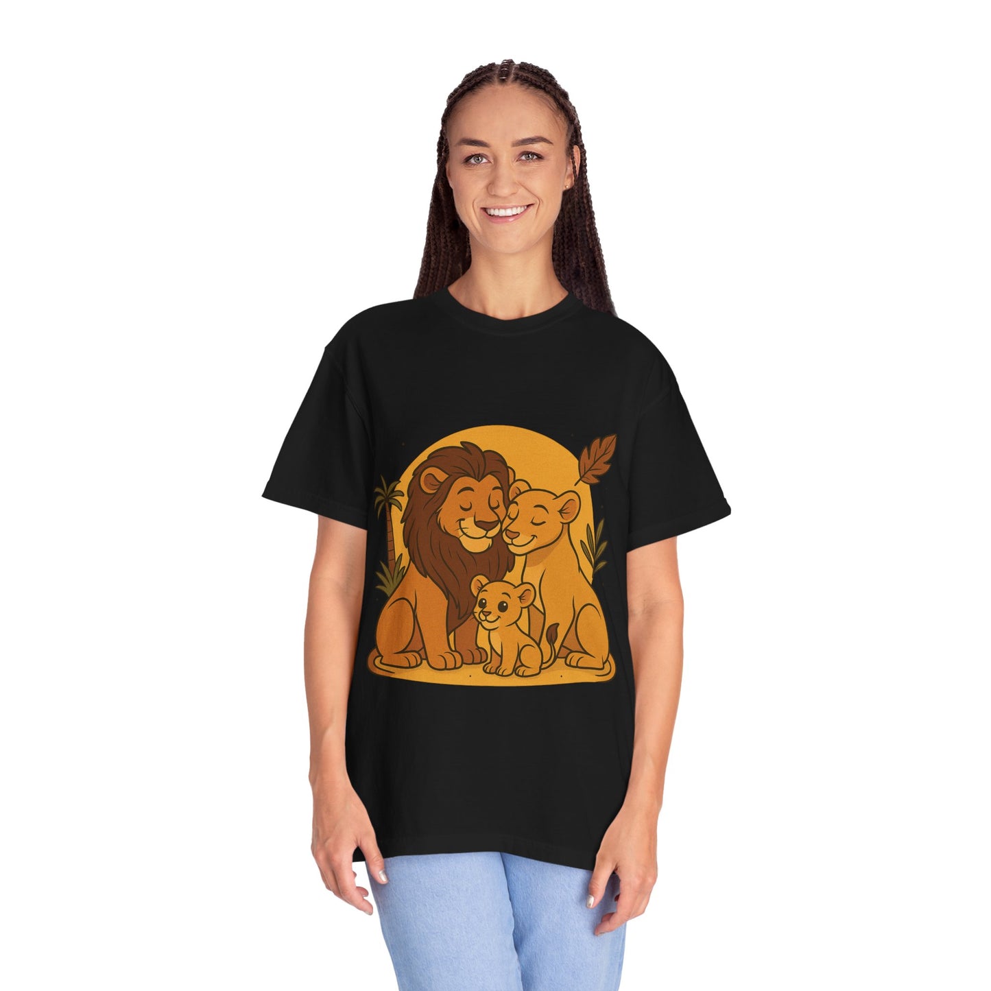 Lion Family T-Shirt – Mom, Dad & 1 Cub | Lion Pride Family Design | Mufasa| Cute Safari Jungle Tee