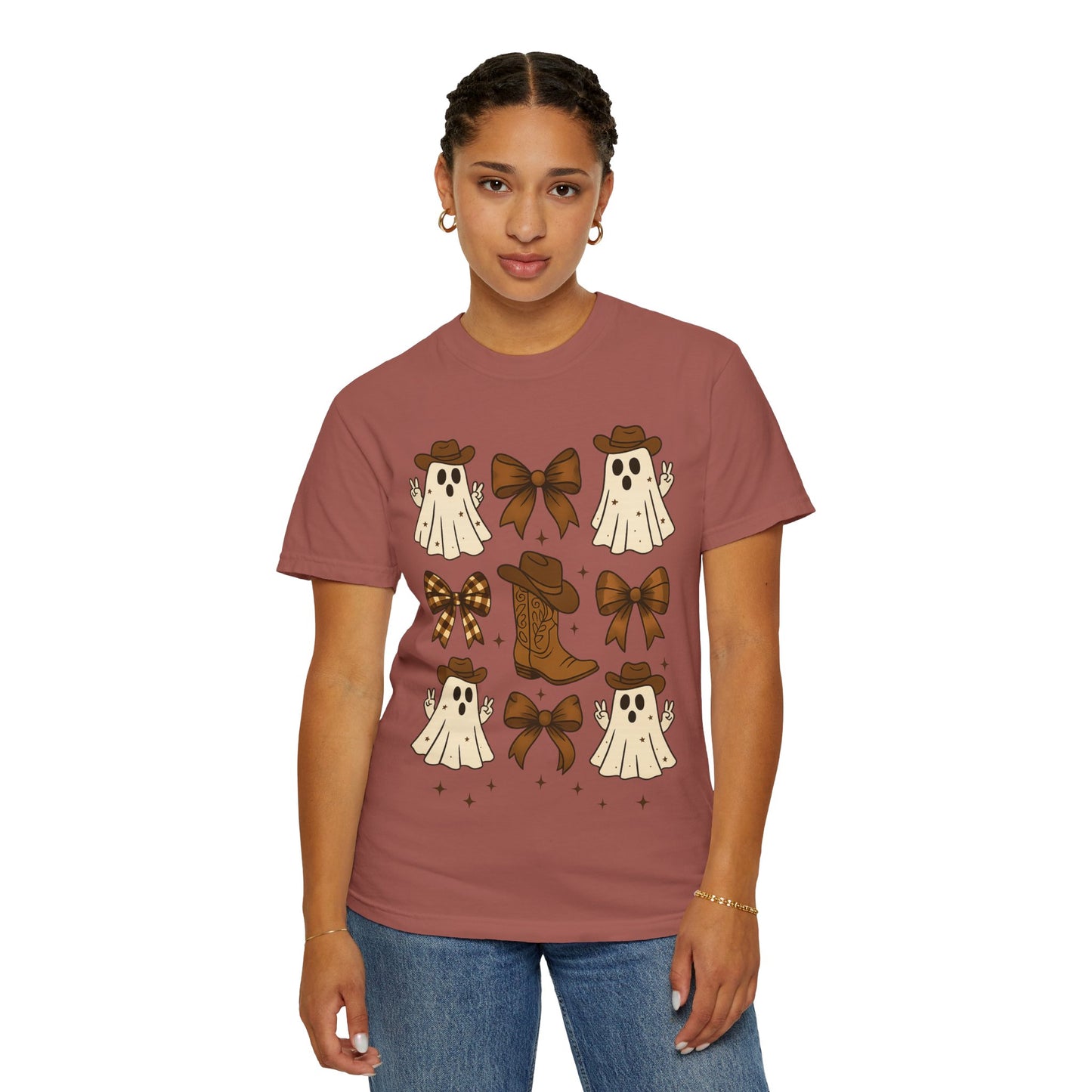 Halloween Coquette Cowboy Ghost T-shirt, Funny Ghost Cowboy Tee, Western Halloween Shirt,Spooky Fall Shirt,Country Girl Gift