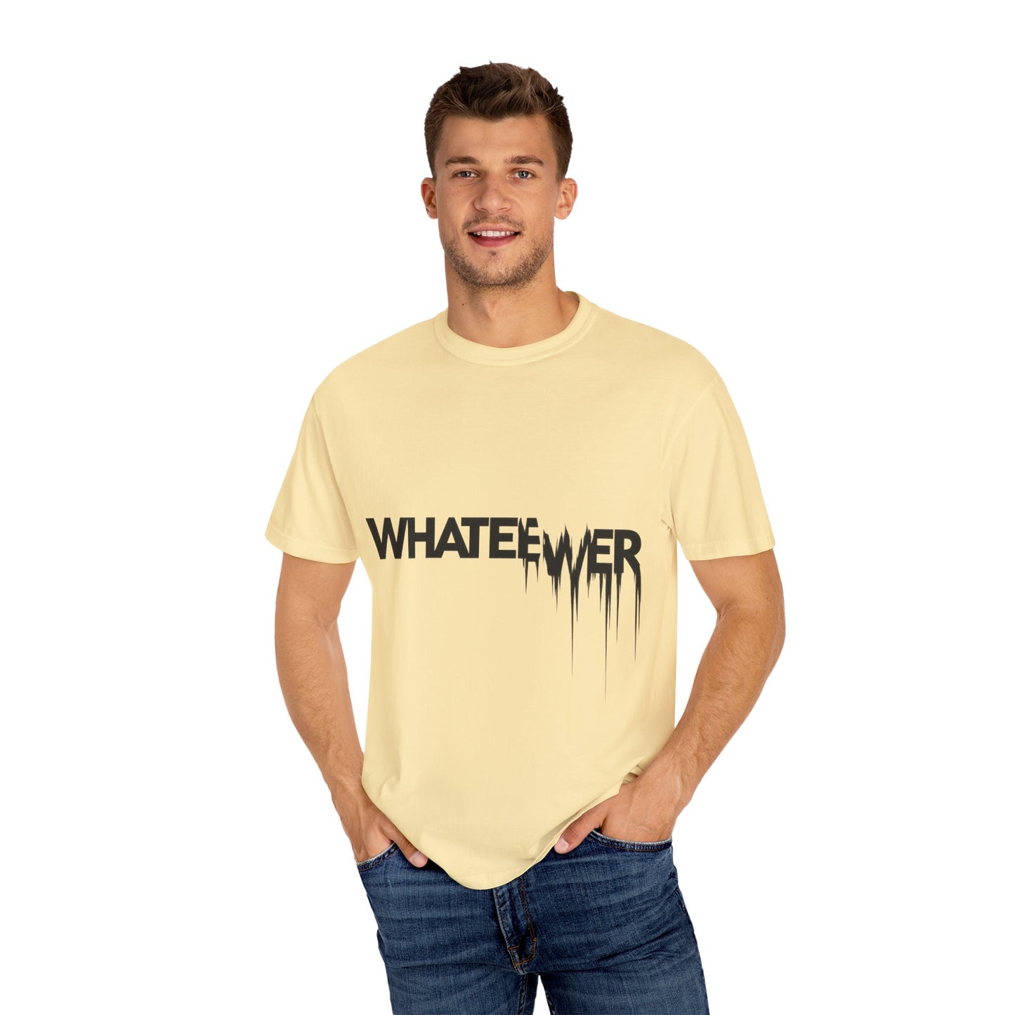 Edgy “WHATEVER” T-Shirt – Distorted Grunge Typography Tee