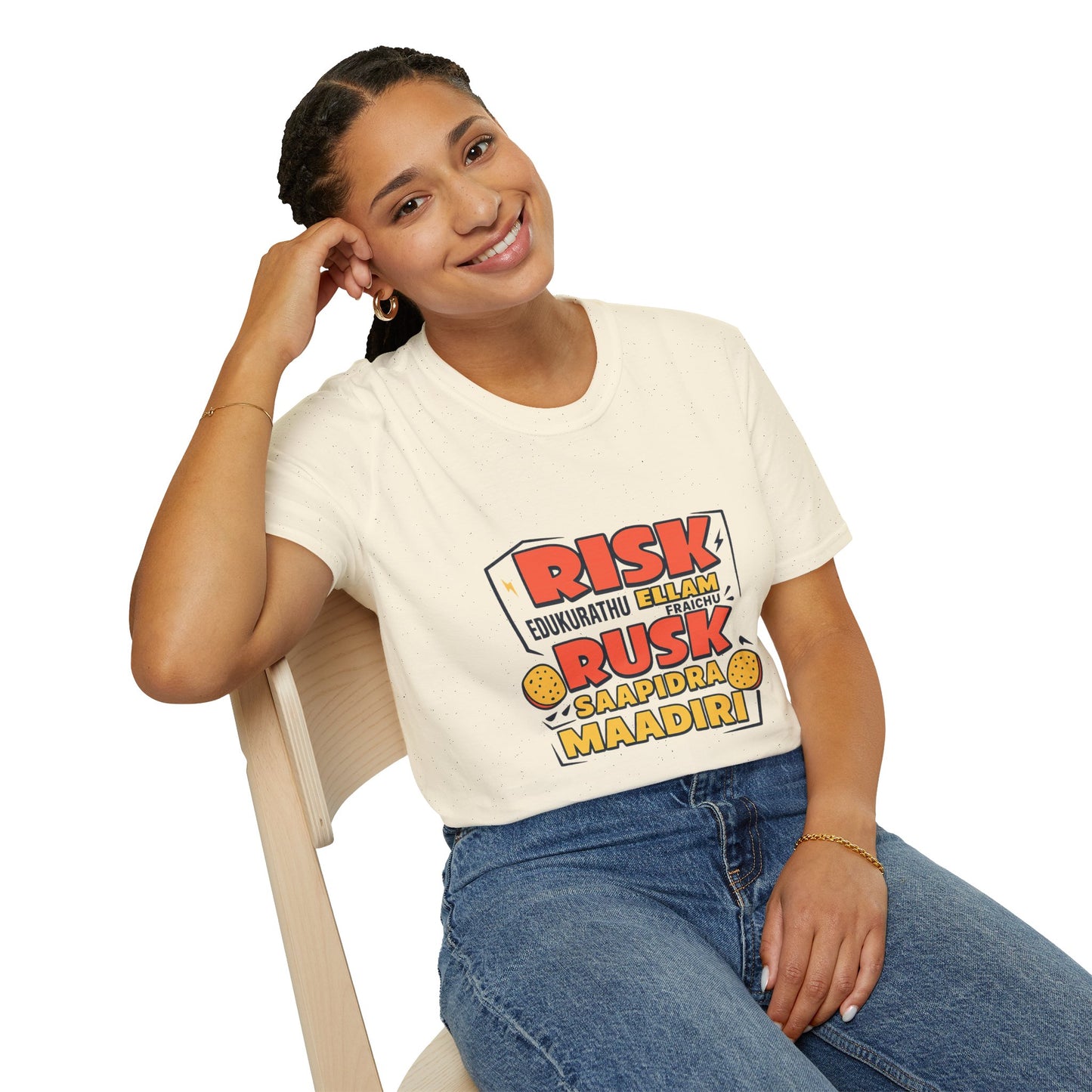 Tamil Comedy T-Shirt | Risk Rusk Vadivelu Quote Tee | South Indian Funny Unisex Shirt