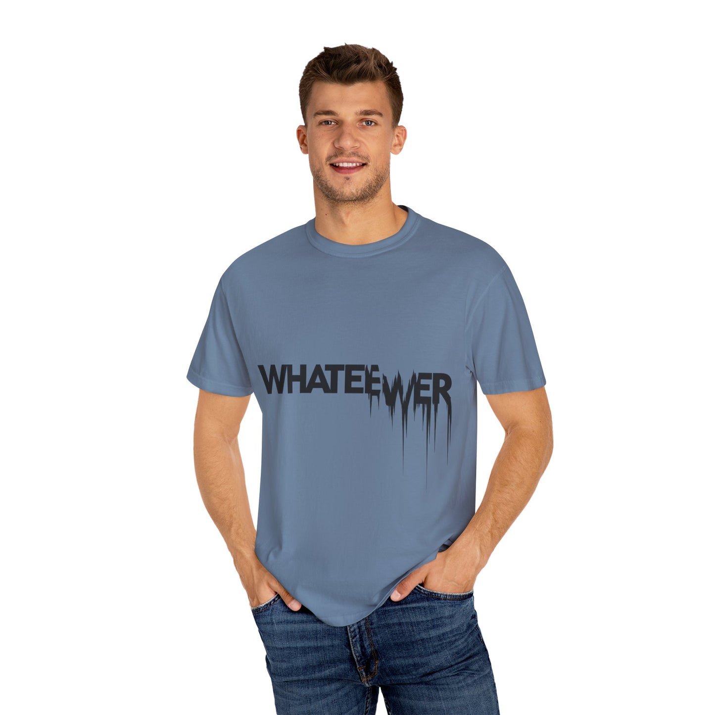 Edgy “WHATEVER” T-Shirt – Distorted Grunge Typography Tee