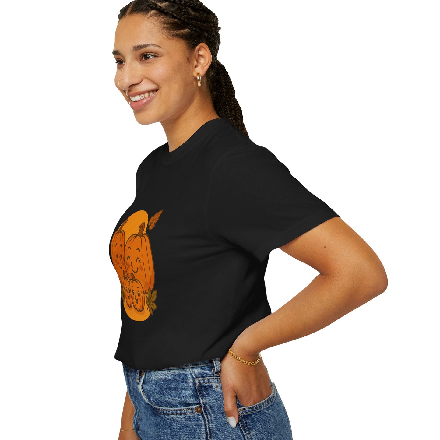 Cute Pumpkin Family T-Shirt with Two Baby Pumpkin – Fall Harvest Graphic Tee, Autumn Thanksgiving Shirt