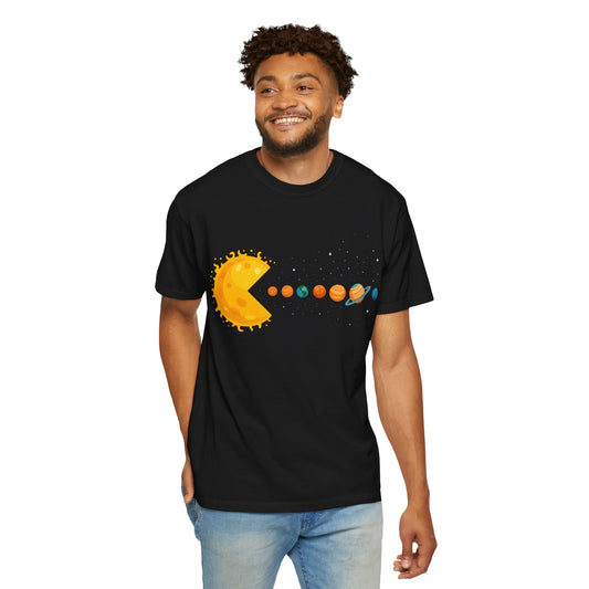Solar Pac-Man T-Shirt – Funny Space & Planet Graphic Tee