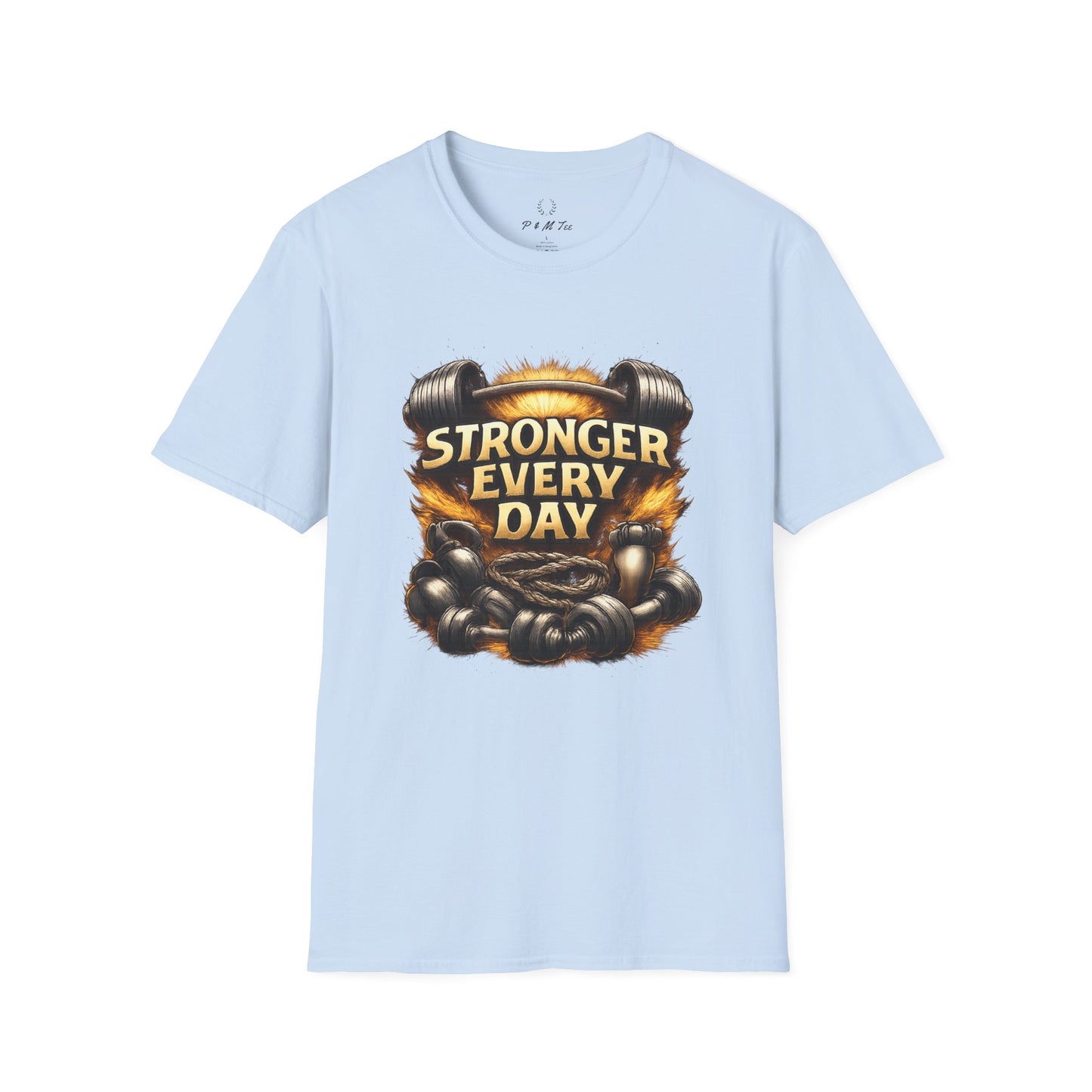 Stronger Every Day Fitness T-Shirt | Motivational Weightlifting Gym Tee