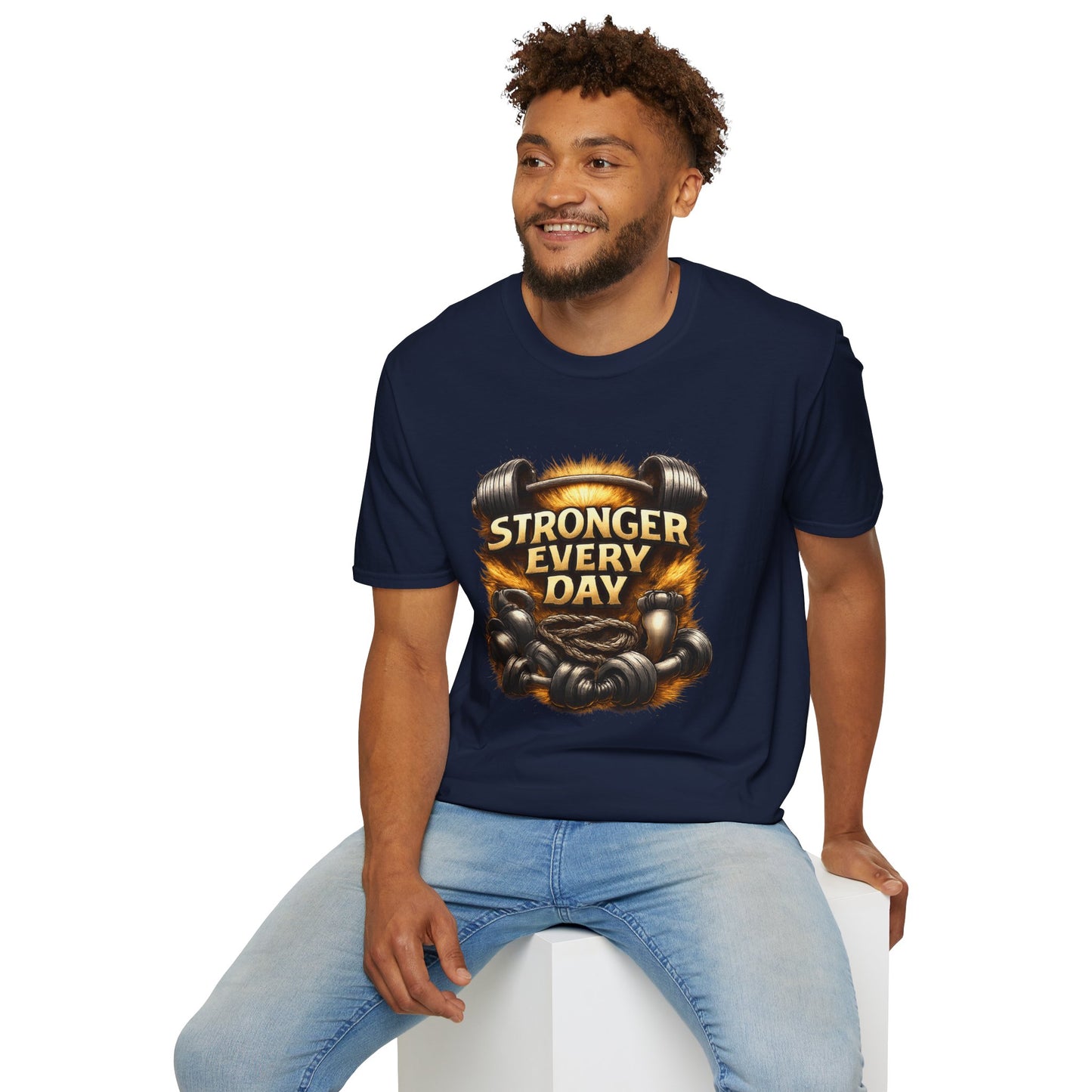 Stronger Every Day Fitness T-Shirt | Motivational Weightlifting Gym Tee