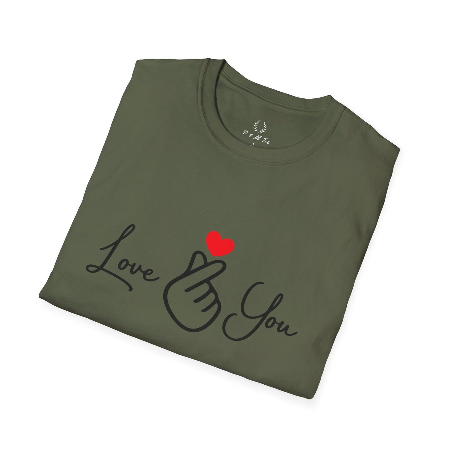 Love You Finger Heart T-Shirt | Cute Korean Heart Sign Couple & Valentine Tee