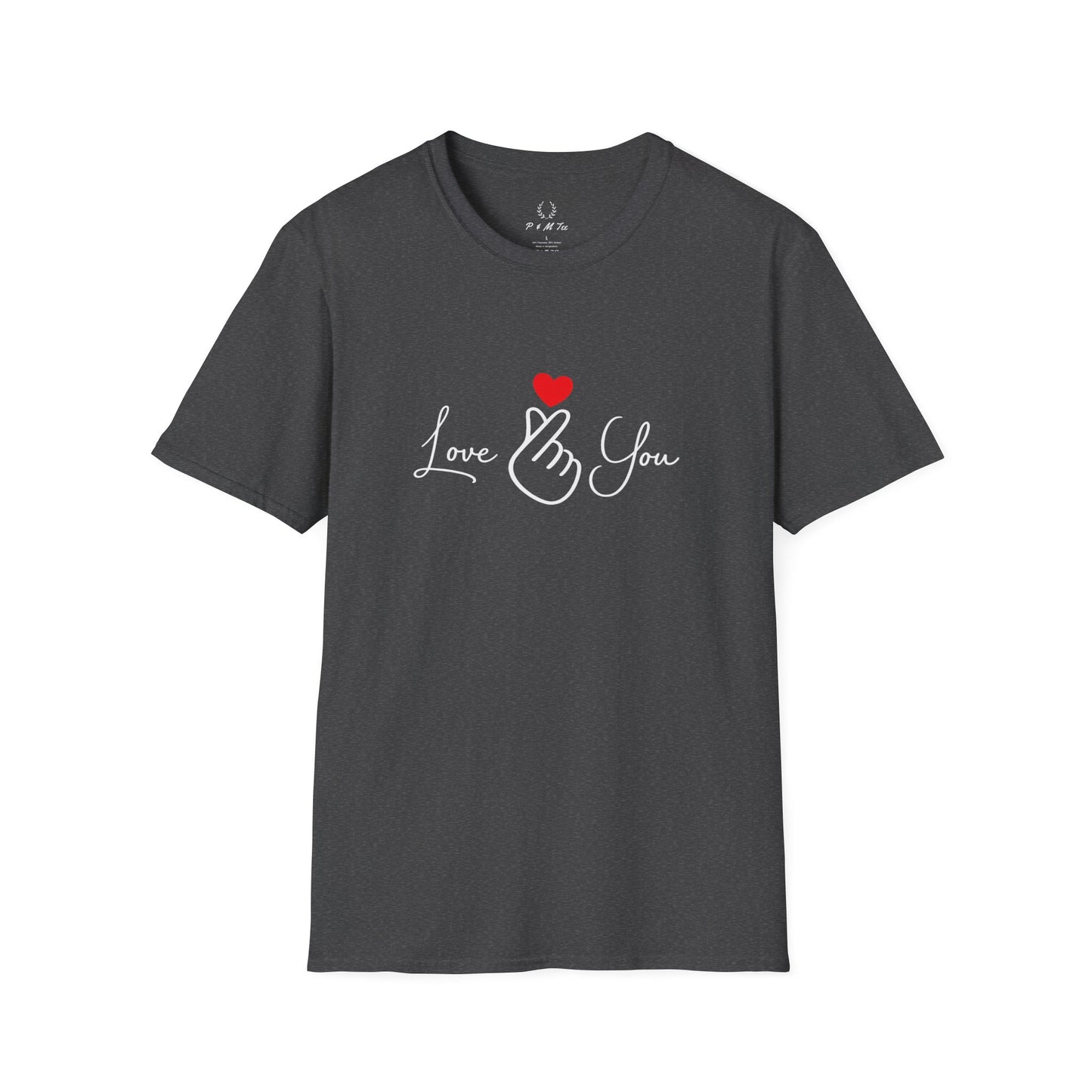 Love You Finger Heart T-Shirt | Cute Korean Heart Sign Couple & Valentine Tee