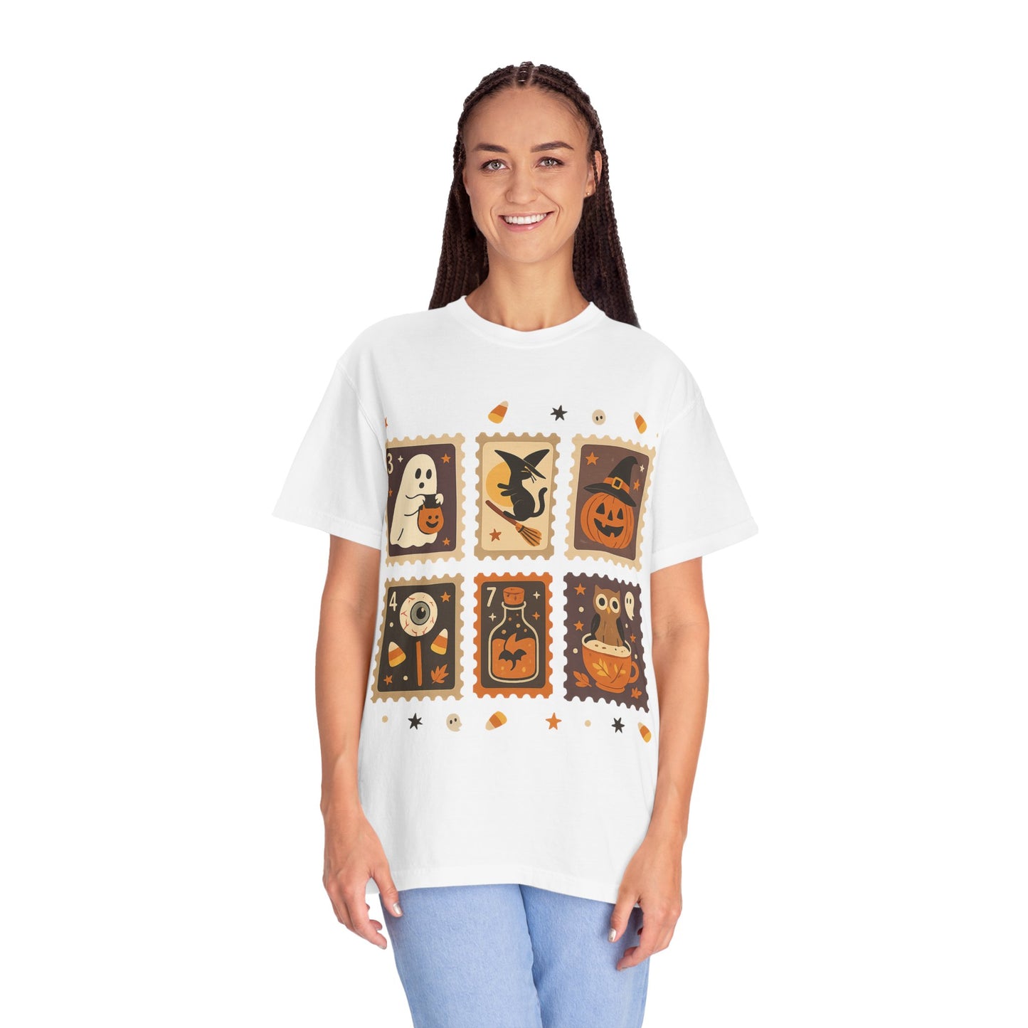 Spooky Ghost & Pumpkin Halloween T-Shirt, Comfort Colors Retro Tee, Fall Outfit Costume Gift, Women's Men's Kids, Pumpkin Season Shirt, Cute