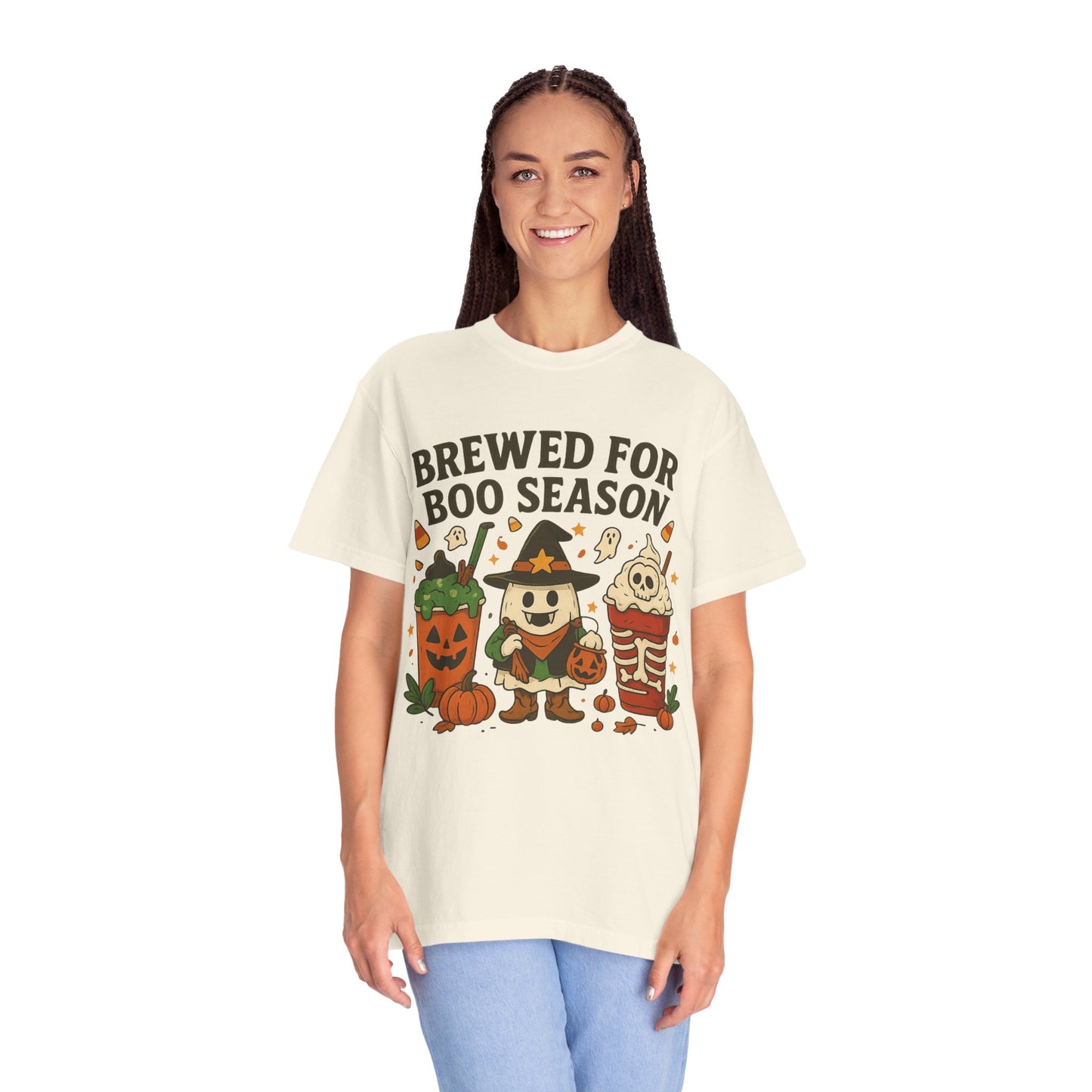 Boo Season Brewed Unisex T-Shirt, Halloween Tee, Fall Festivity Apparel, Spooky Gift, Fun Shirt