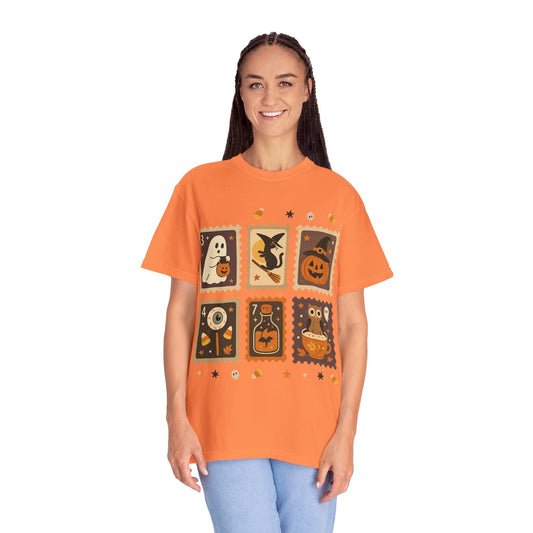 Spooky Ghost & Pumpkin Halloween T-Shirt, Comfort Colors Retro Tee, Fall Outfit Costume Gift, Women's Men's Kids, Pumpkin Season Shirt, Cute