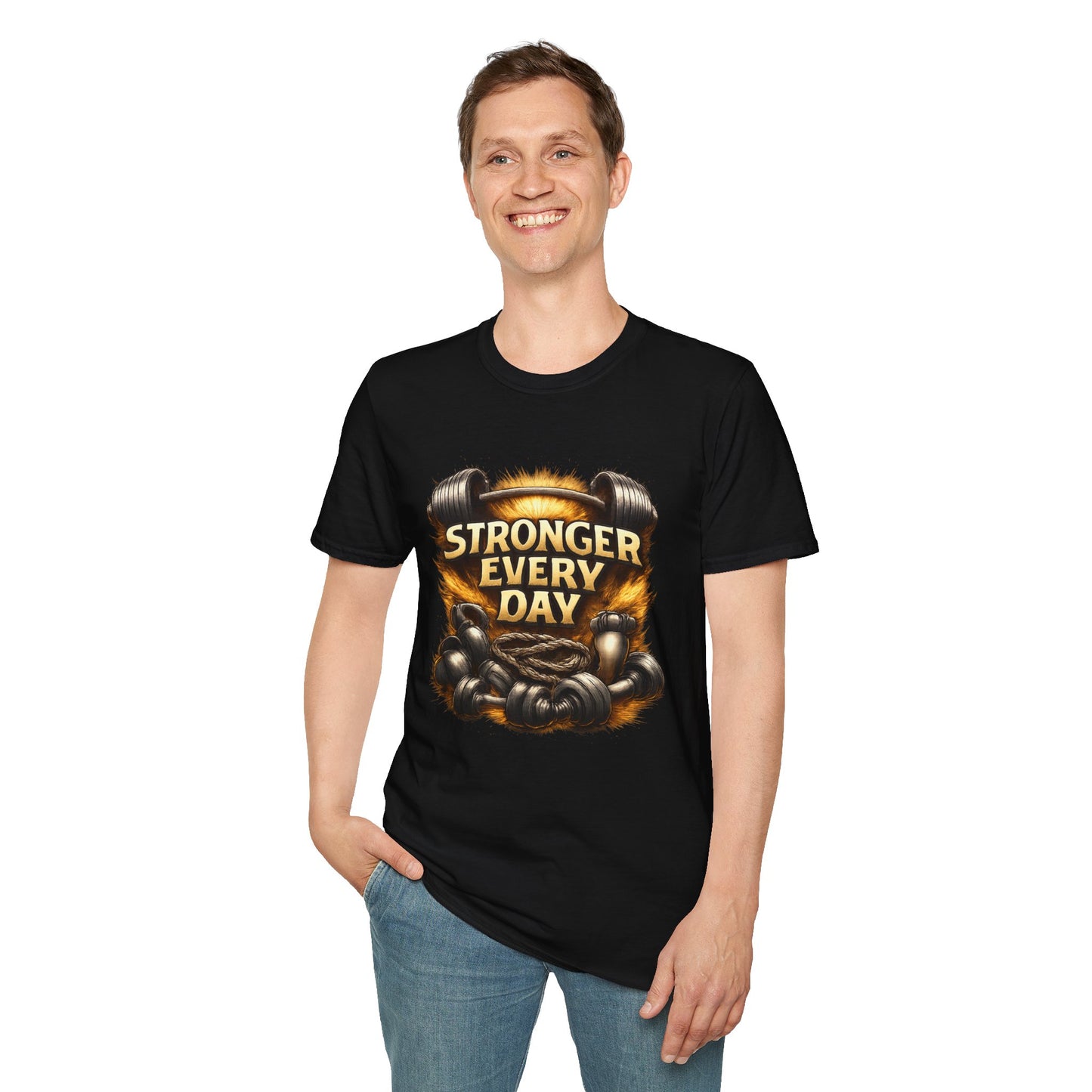 Stronger Every Day Fitness T-Shirt | Motivational Weightlifting Gym Tee
