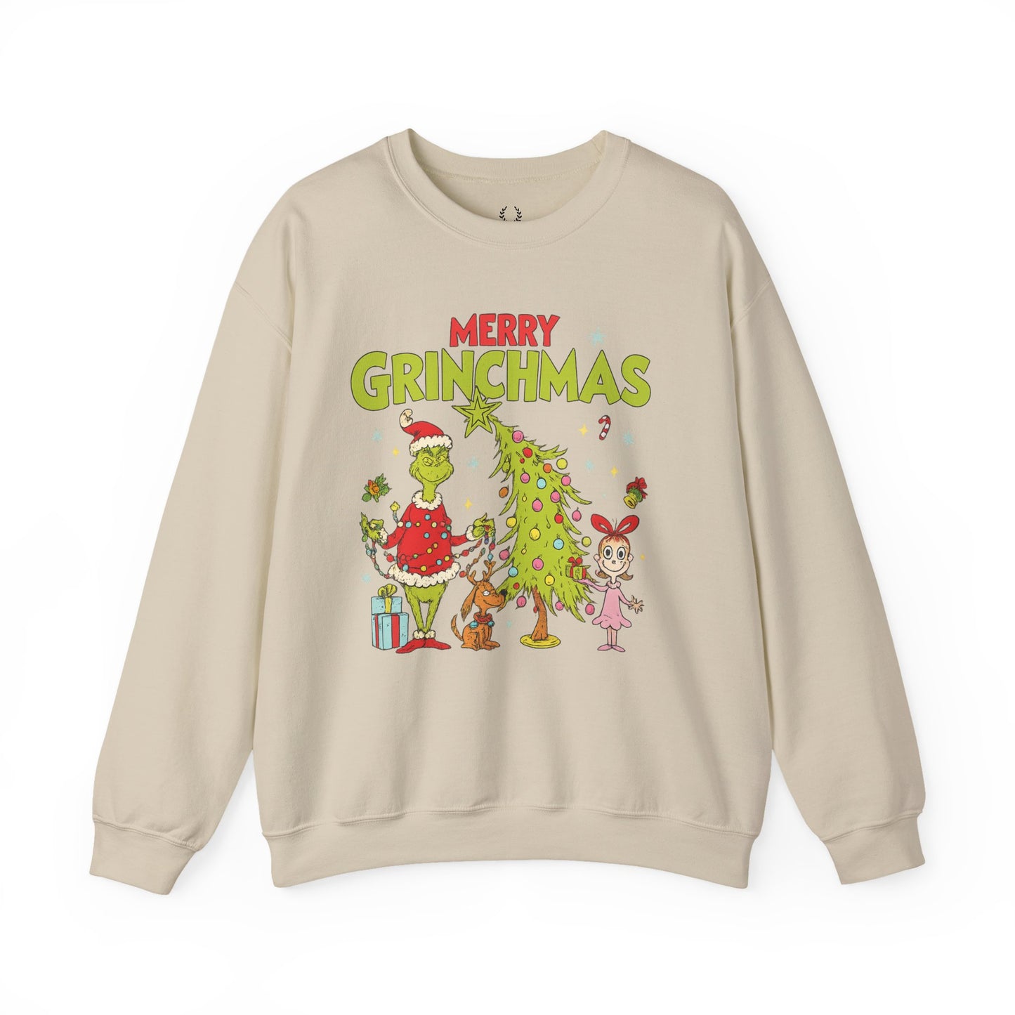 Merry Grinchmas Sweatshirt – Cute Grinch Christmas Tree Holiday Sweater