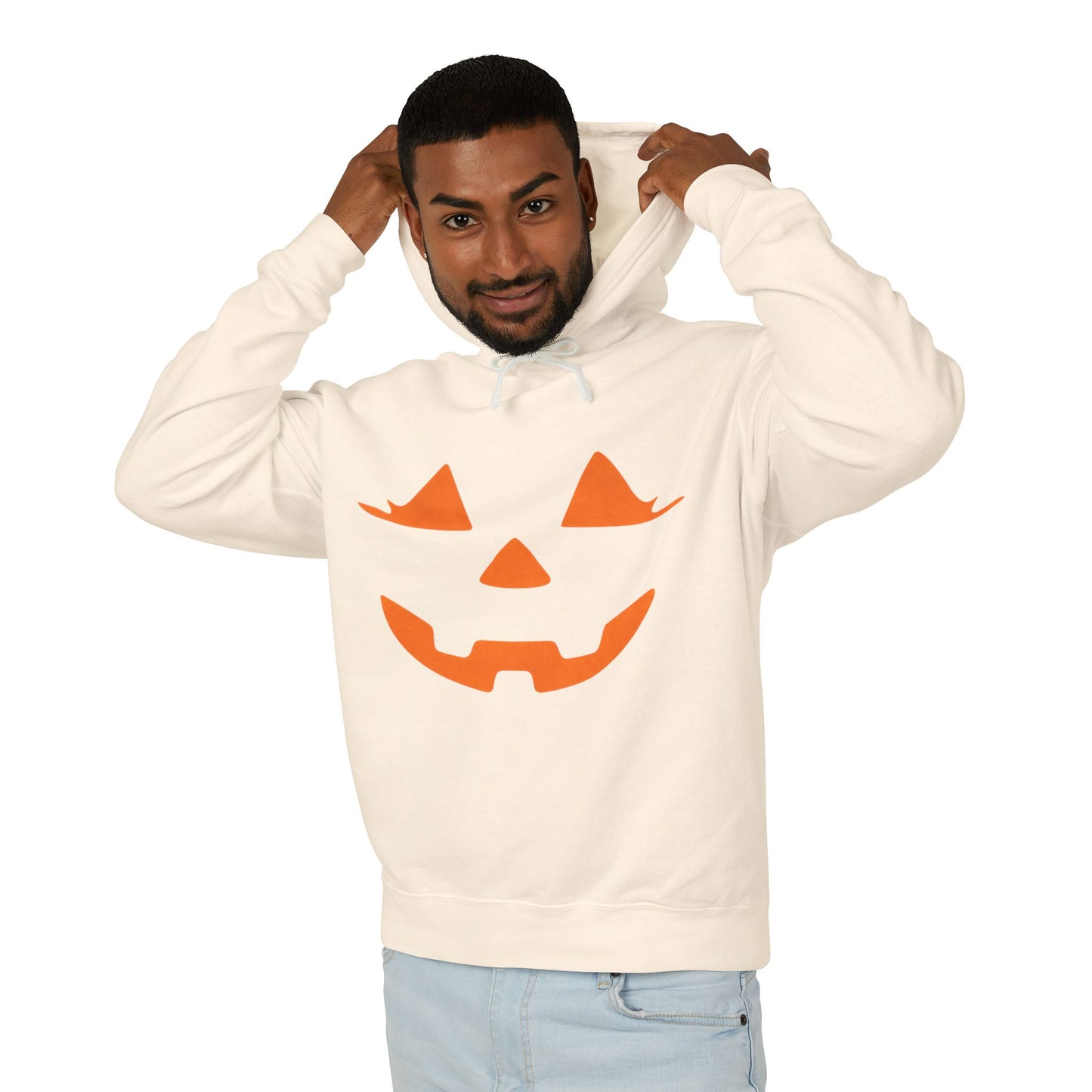 Halloween Pumpkin Hoodie | Lightweight Sweatshirt for Fall | Unisex Hooded Top | Perfect for Halloween Parties | Autumn Celebrations