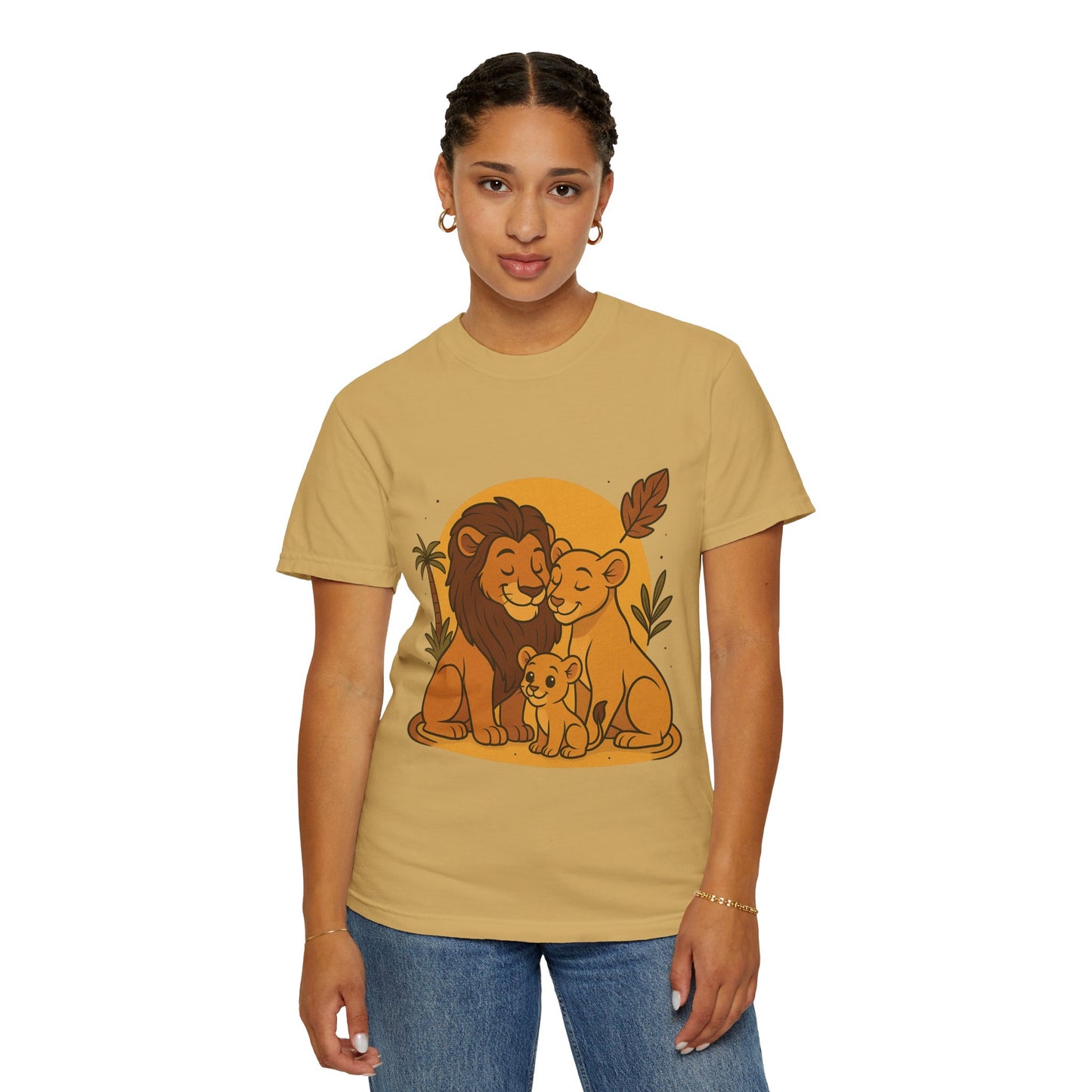 Lion Family T-Shirt – Mom, Dad & 1 Cub | Lion Pride Family Design | Mufasa| Cute Safari Jungle Tee