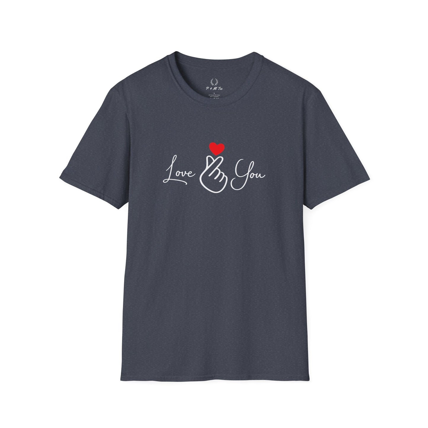 Love You Finger Heart T-Shirt | Cute Korean Heart Sign Couple & Valentine Tee