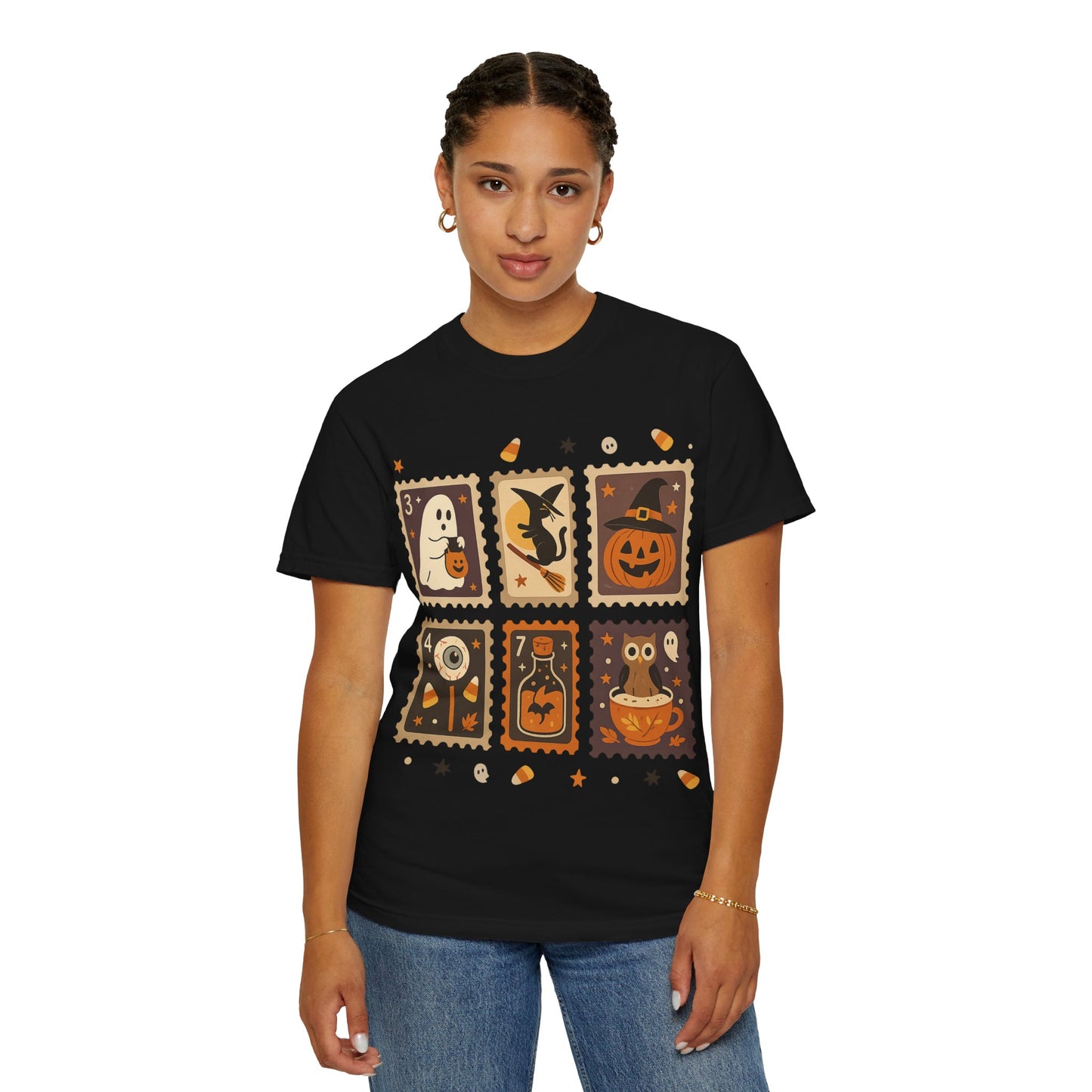 Spooky Ghost & Pumpkin Halloween T-Shirt, Comfort Colors Retro Tee, Fall Outfit Costume Gift, Women's Men's Kids, Pumpkin Season Shirt, Cute