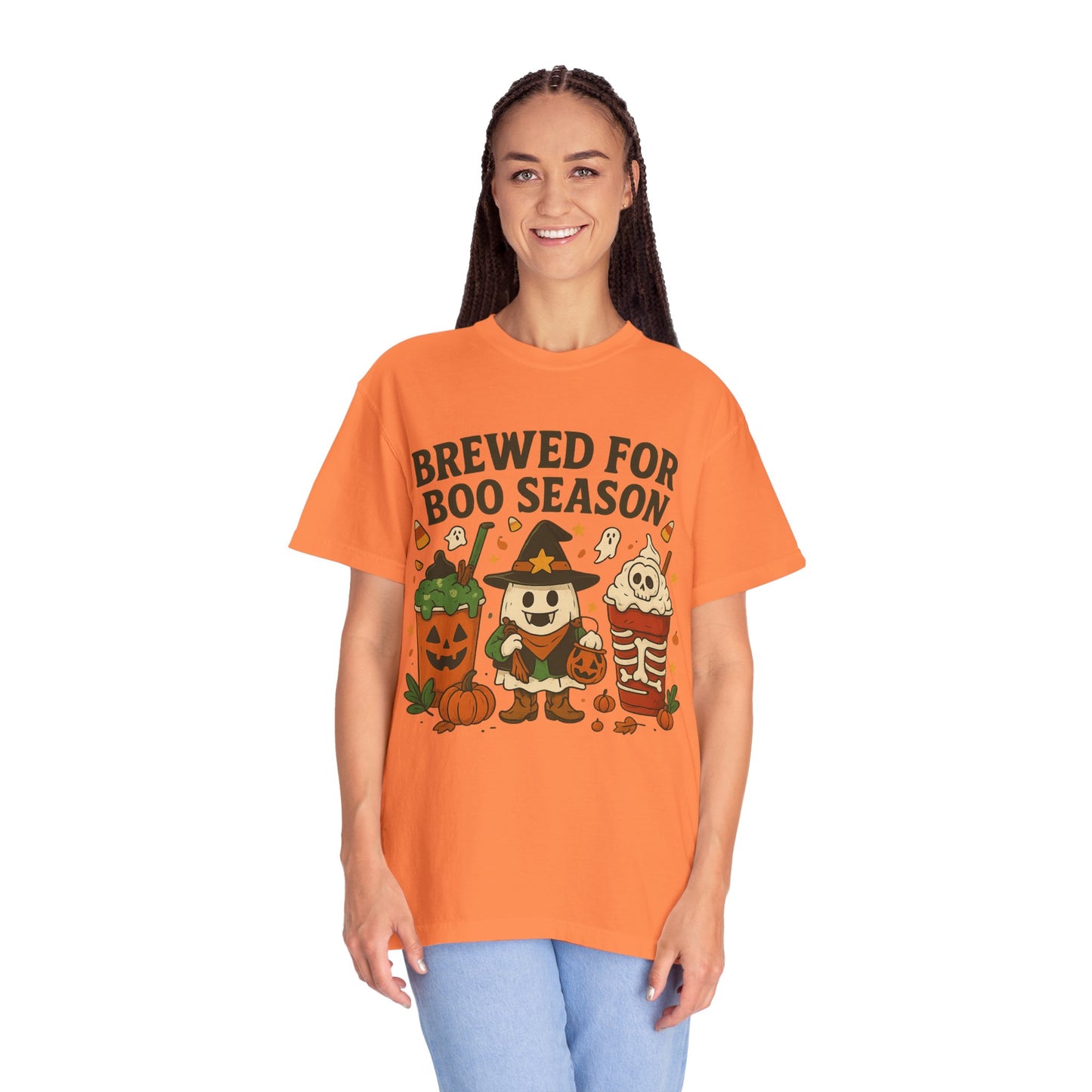 Boo Season Brewed Unisex T-Shirt, Halloween Tee, Fall Festivity Apparel, Spooky Gift, Fun Shirt