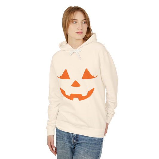 Halloween Pumpkin Hoodie | Lightweight Sweatshirt for Fall | Unisex Hooded Top | Perfect for Halloween Parties | Autumn Celebrations