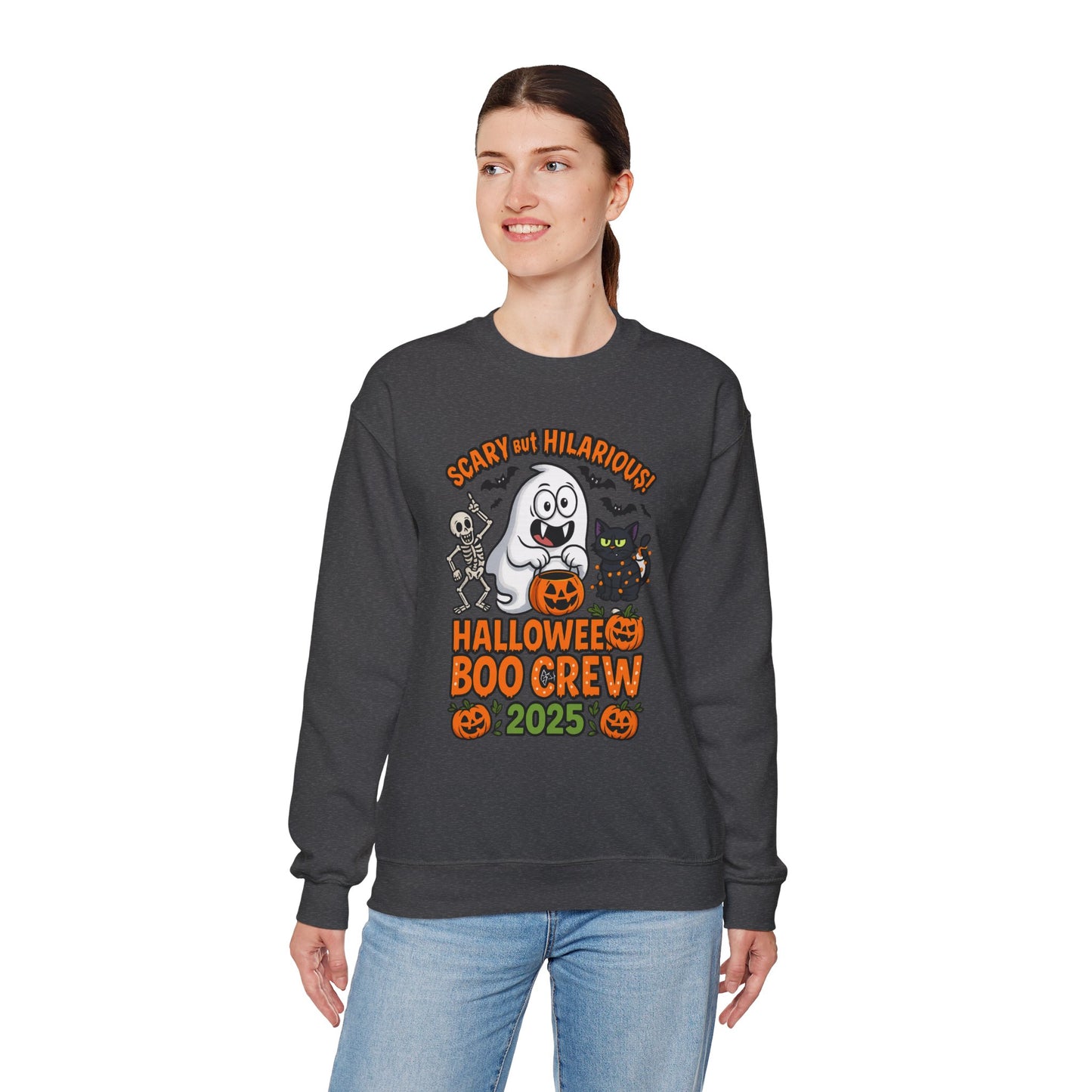 Halloween Boo Crew Sweatshirt | Funny Ghost Sweatshirt | Unisex Halloween Crewneck | Spooky Season Apparel | Perfect for October Celebrations