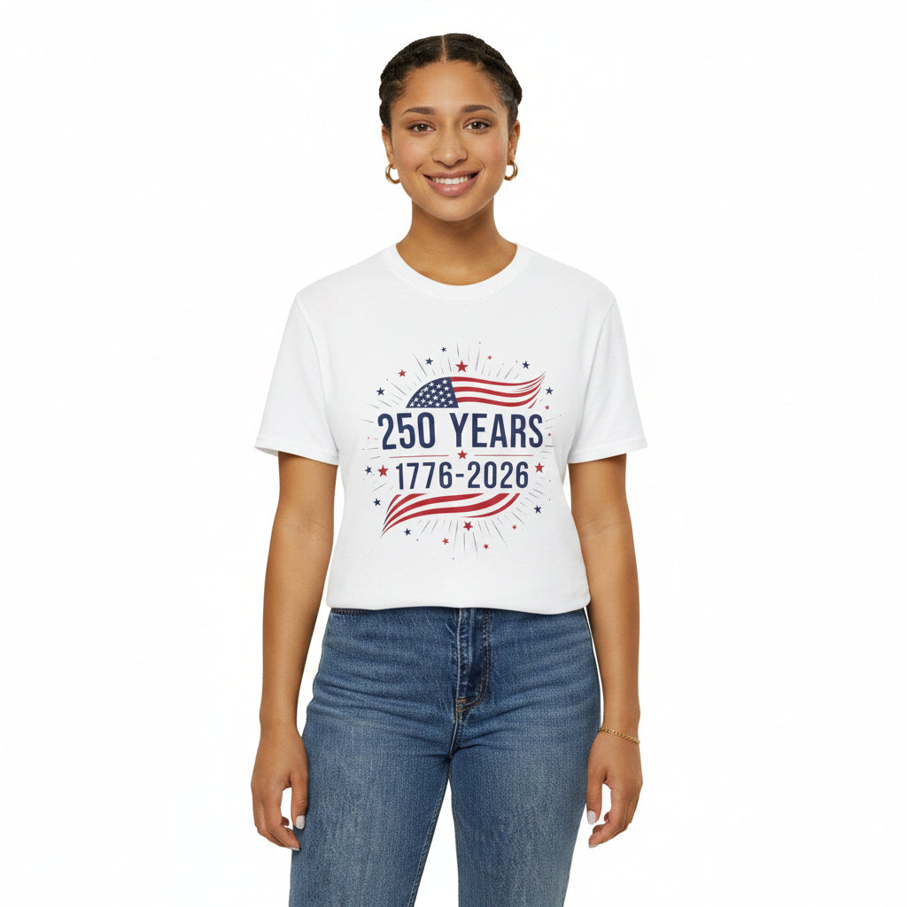 250 Years 1776–2026 T-Shirt | USA Bicentennial 250th Anniversary Patriotic Tee