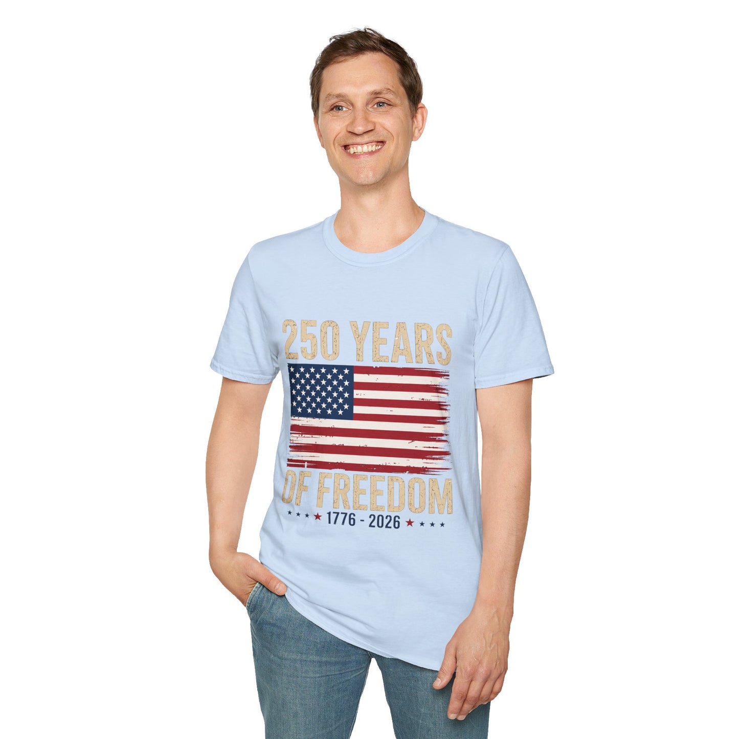250 Years of Freedom T-Shirt | 1776–2026 American Flag Anniversary Tee