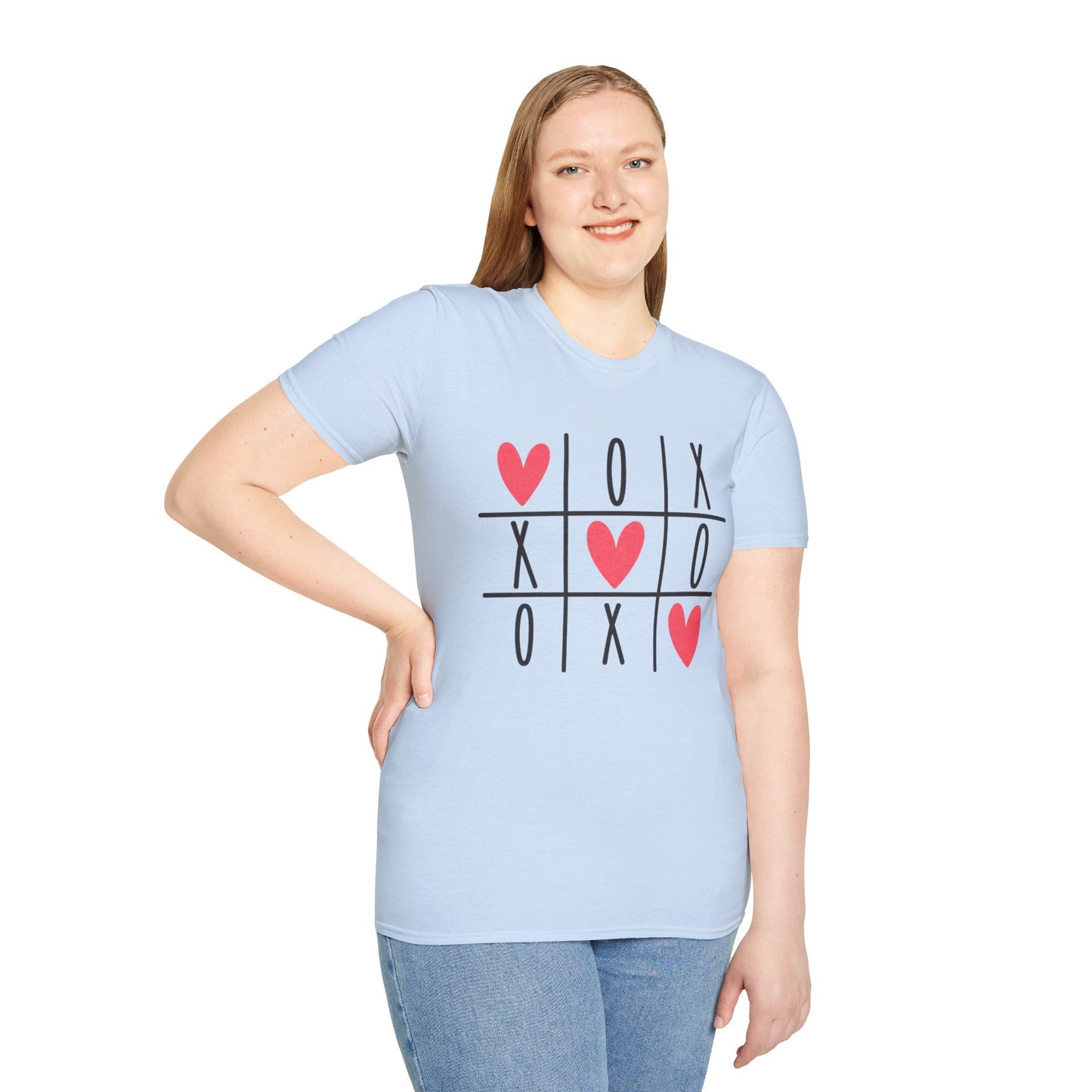 Tic Tac Toe Hearts T-Shirt — Cute Valentine XOXO Game Tee