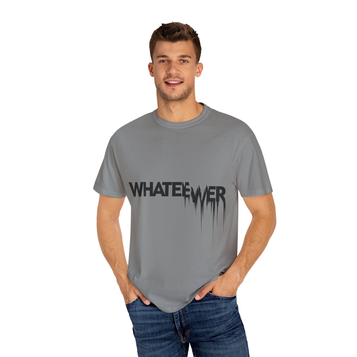 Edgy “WHATEVER” T-Shirt – Distorted Grunge Typography Tee