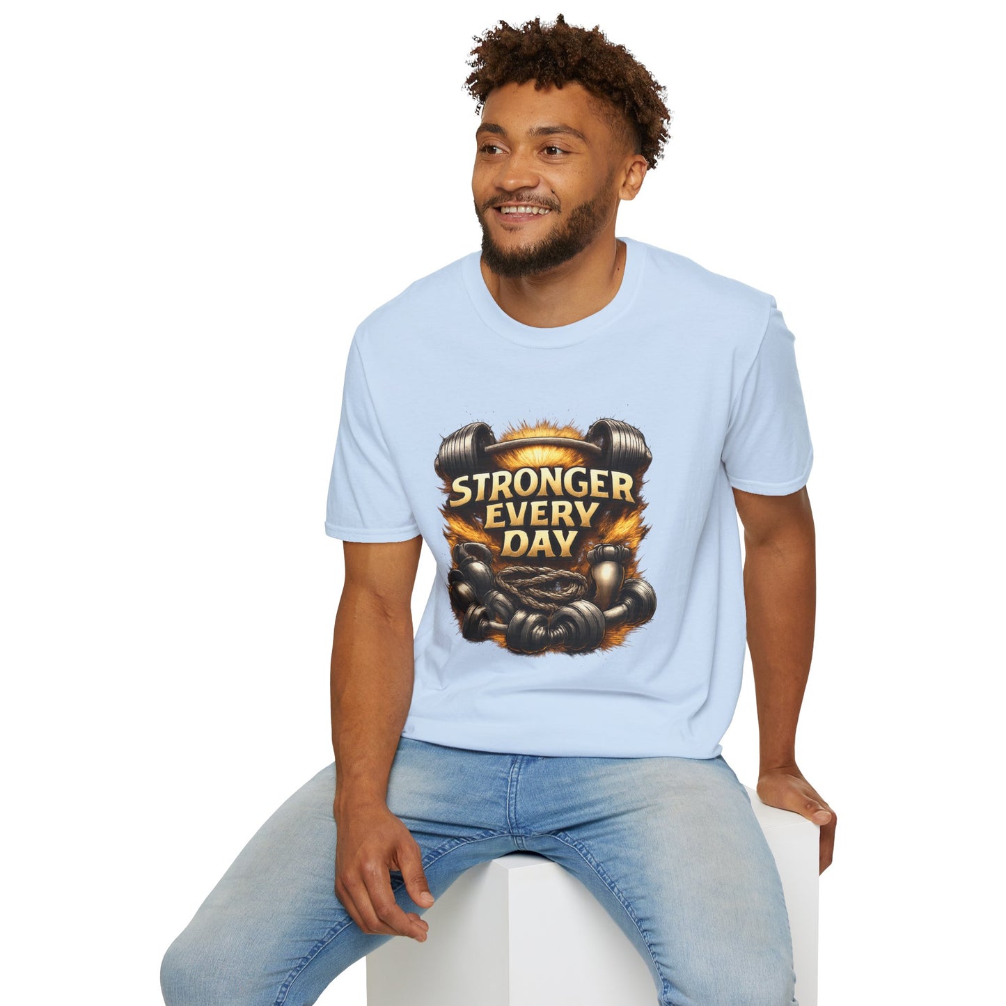 Stronger Every Day Fitness T-Shirt | Motivational Weightlifting Gym Tee