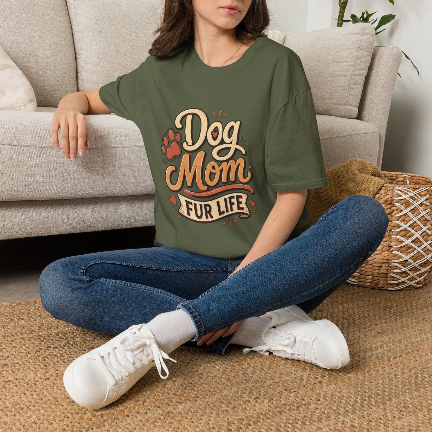 Dog Mom T-Shirt | 'Dog Mom Fur Life' Graphic Tee for Pet Lovers