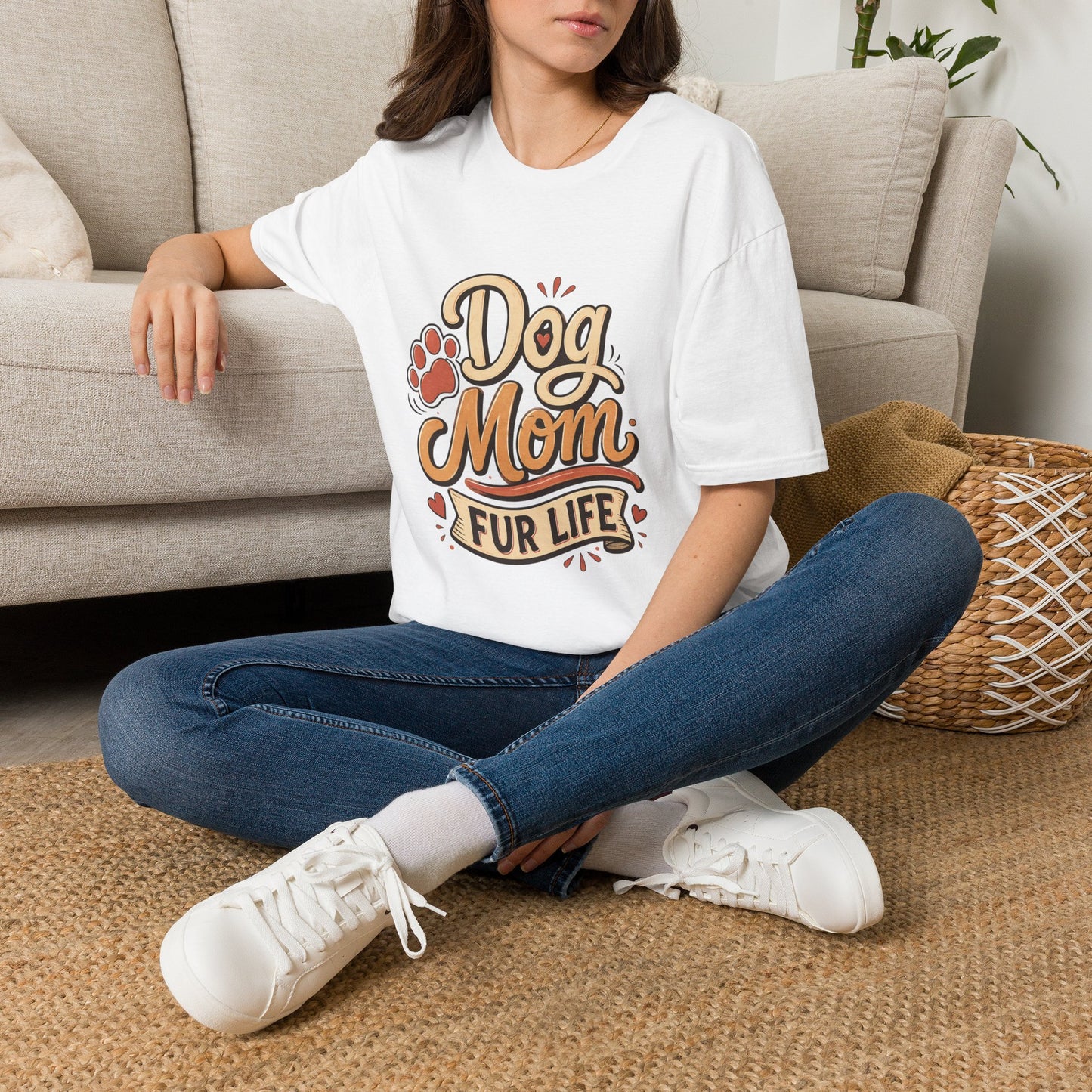 Dog Mom T-Shirt | 'Dog Mom Fur Life' Graphic Tee for Pet Lovers