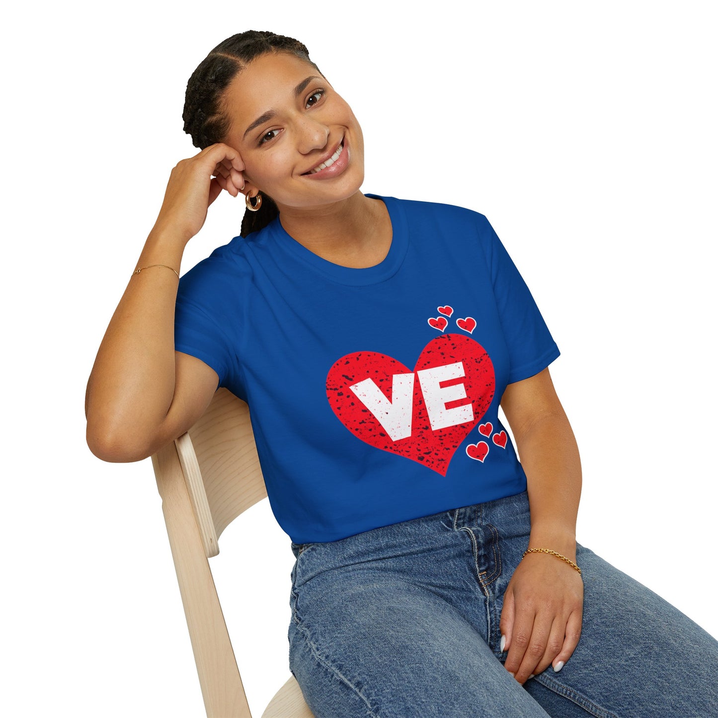 Love Heart T-Shirt — "VE" Red Heart Valentine Tee
