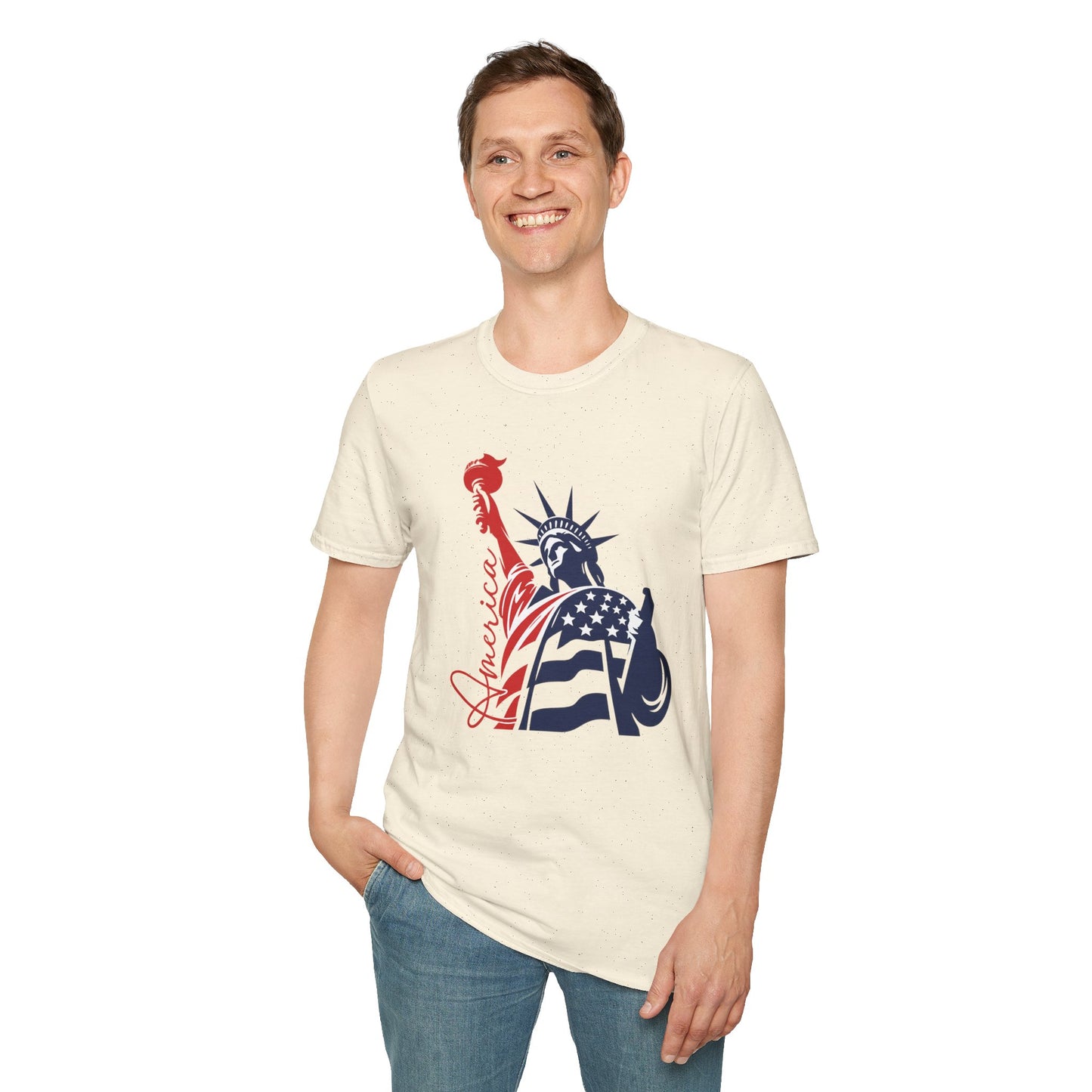 Liberty Statue Tee | Patriotic USA Flag Graphic T-Shirt