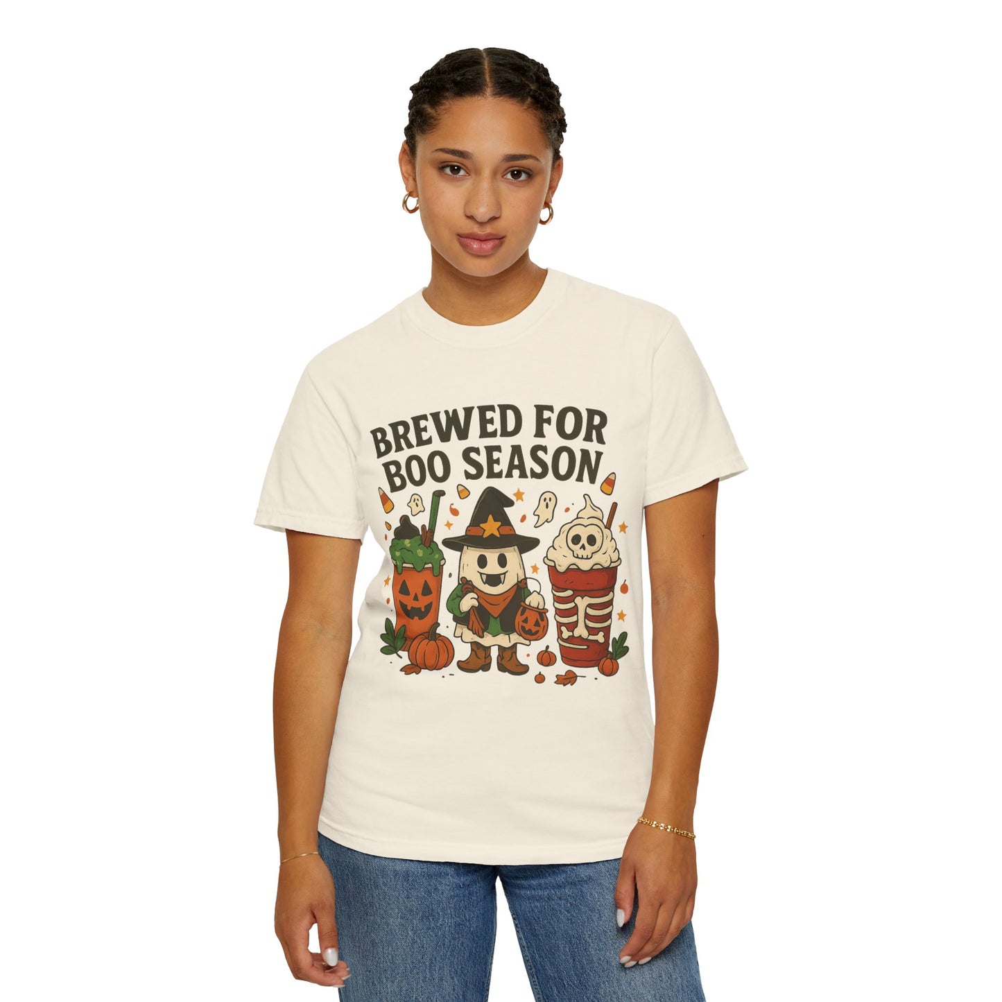 Boo Season Brewed Unisex T-Shirt, Halloween Tee, Fall Festivity Apparel, Spooky Gift, Fun Shirt