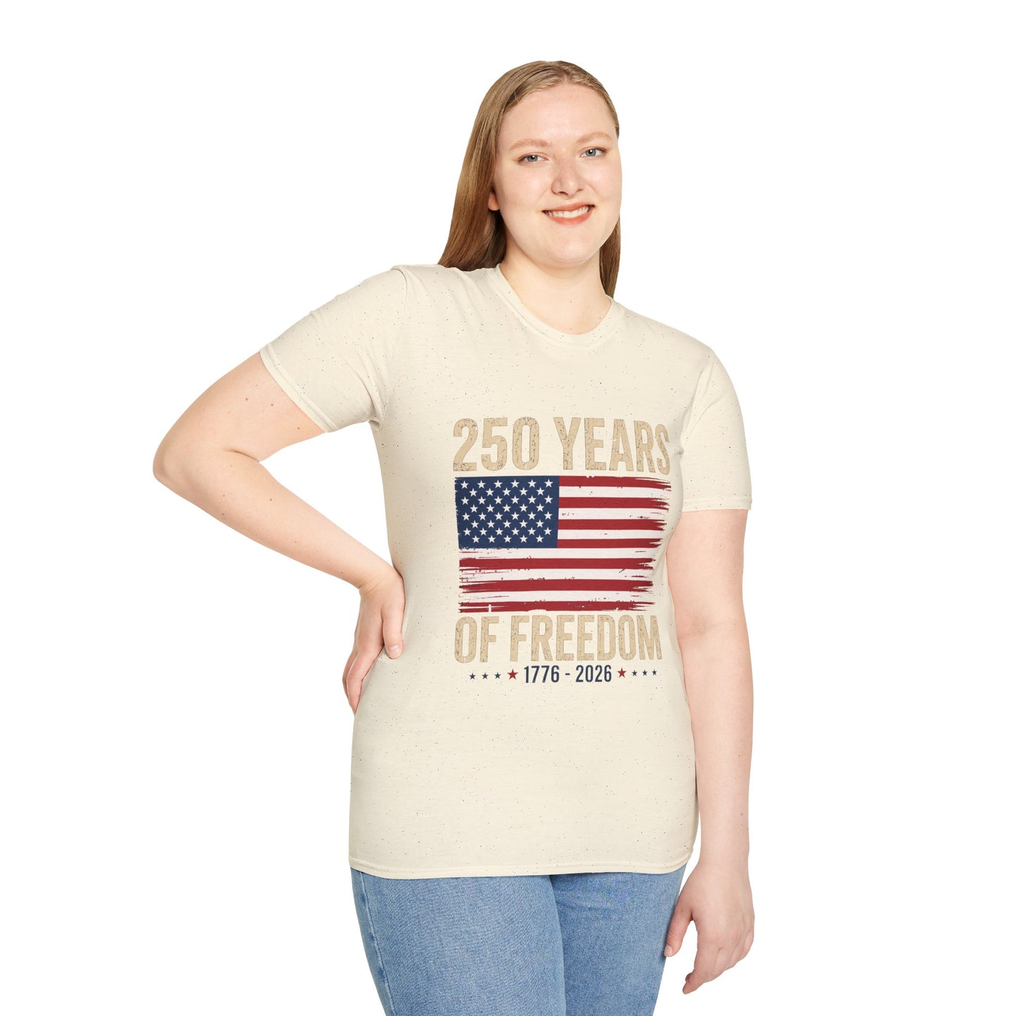 250 Years of Freedom T-Shirt | 1776–2026 American Flag Anniversary Tee
