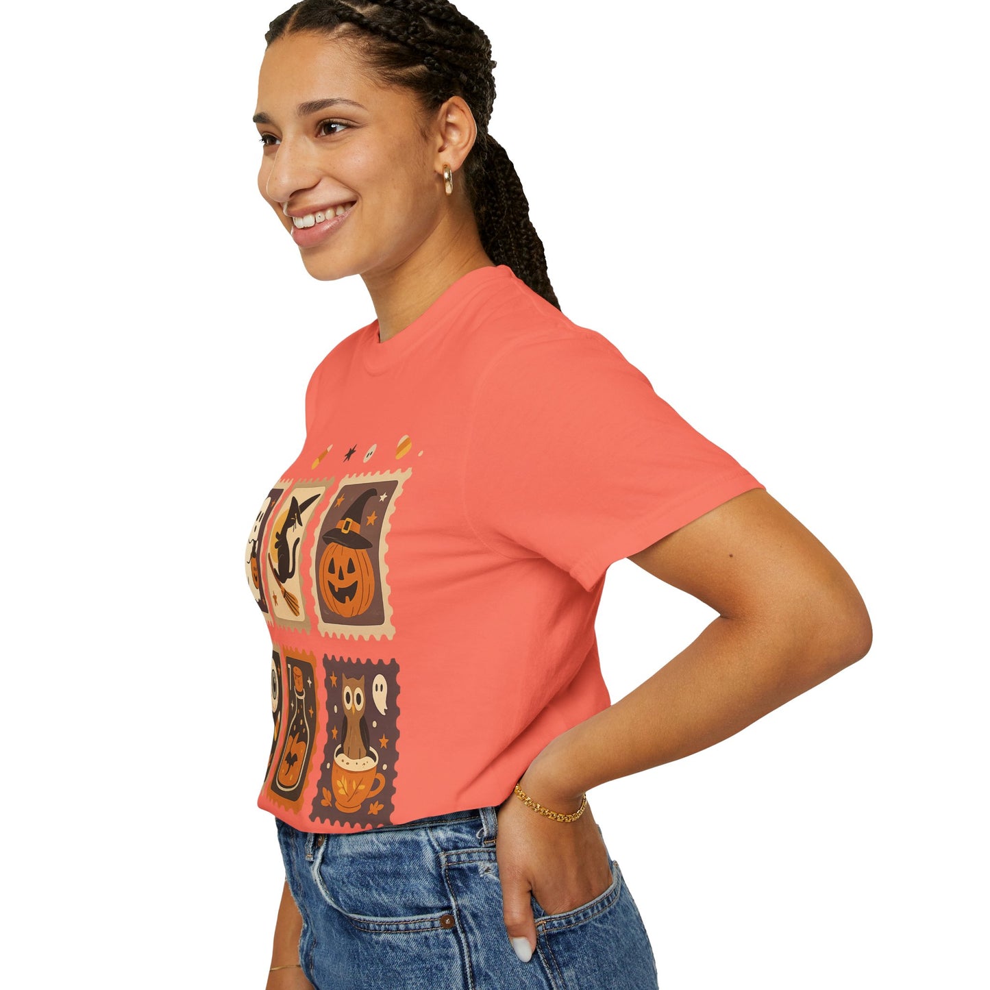 Spooky Ghost & Pumpkin Halloween T-Shirt, Comfort Colors Retro Tee, Fall Outfit Costume Gift, Women's Men's Kids, Pumpkin Season Shirt, Cute